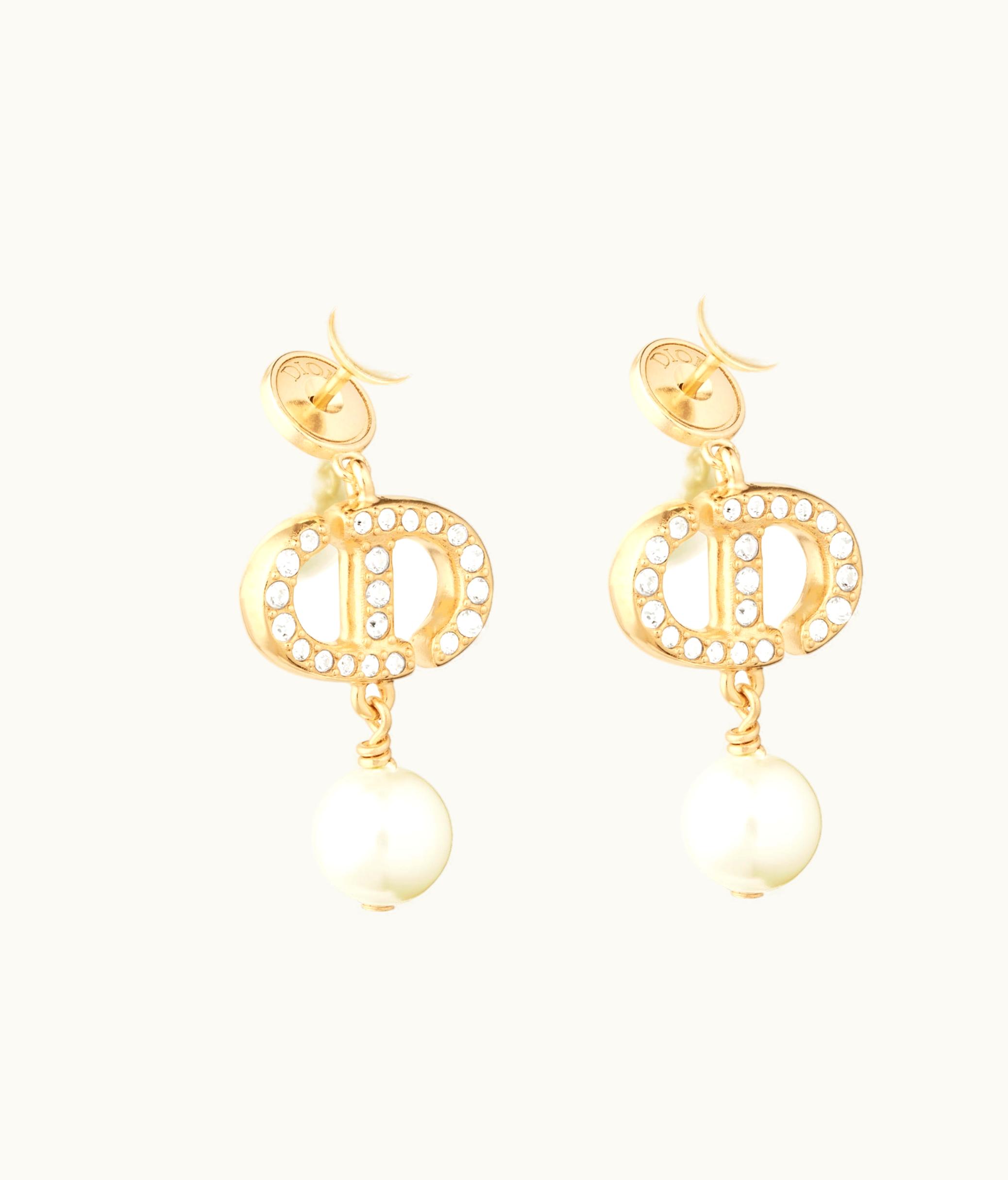 Dior Dior Tribales Earrings - Gold-Finish Metal, White Resin Pearls And White Crystals E1811TRICY_D301