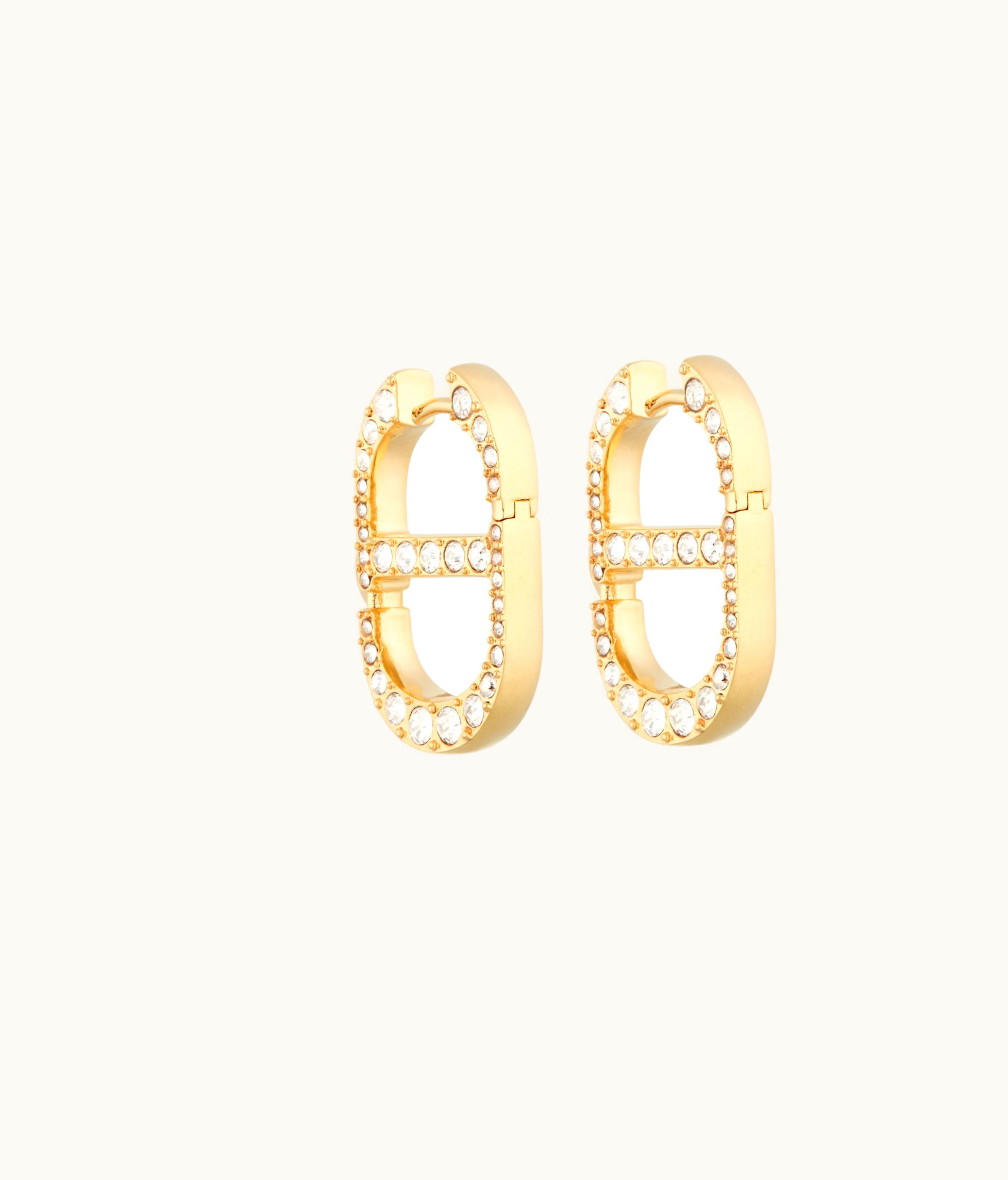 Dior Dior 30 Montaigne Crystal-Embellished Gold Earrings