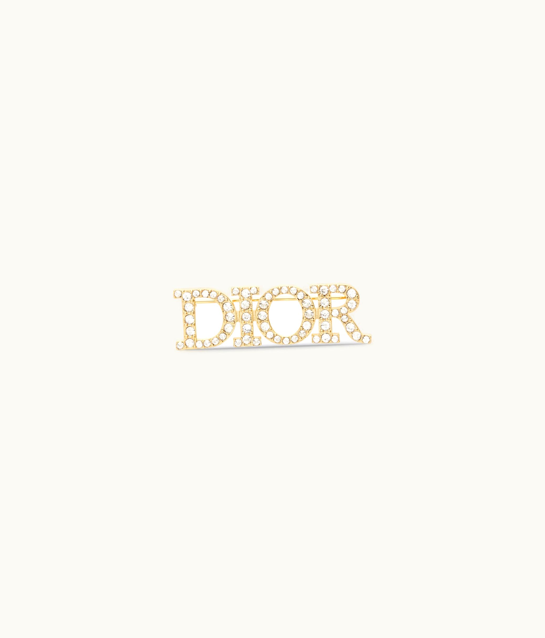 Dior Dior Dio(r)evolution Brooch - Gold-Finish Metal And White Crystals