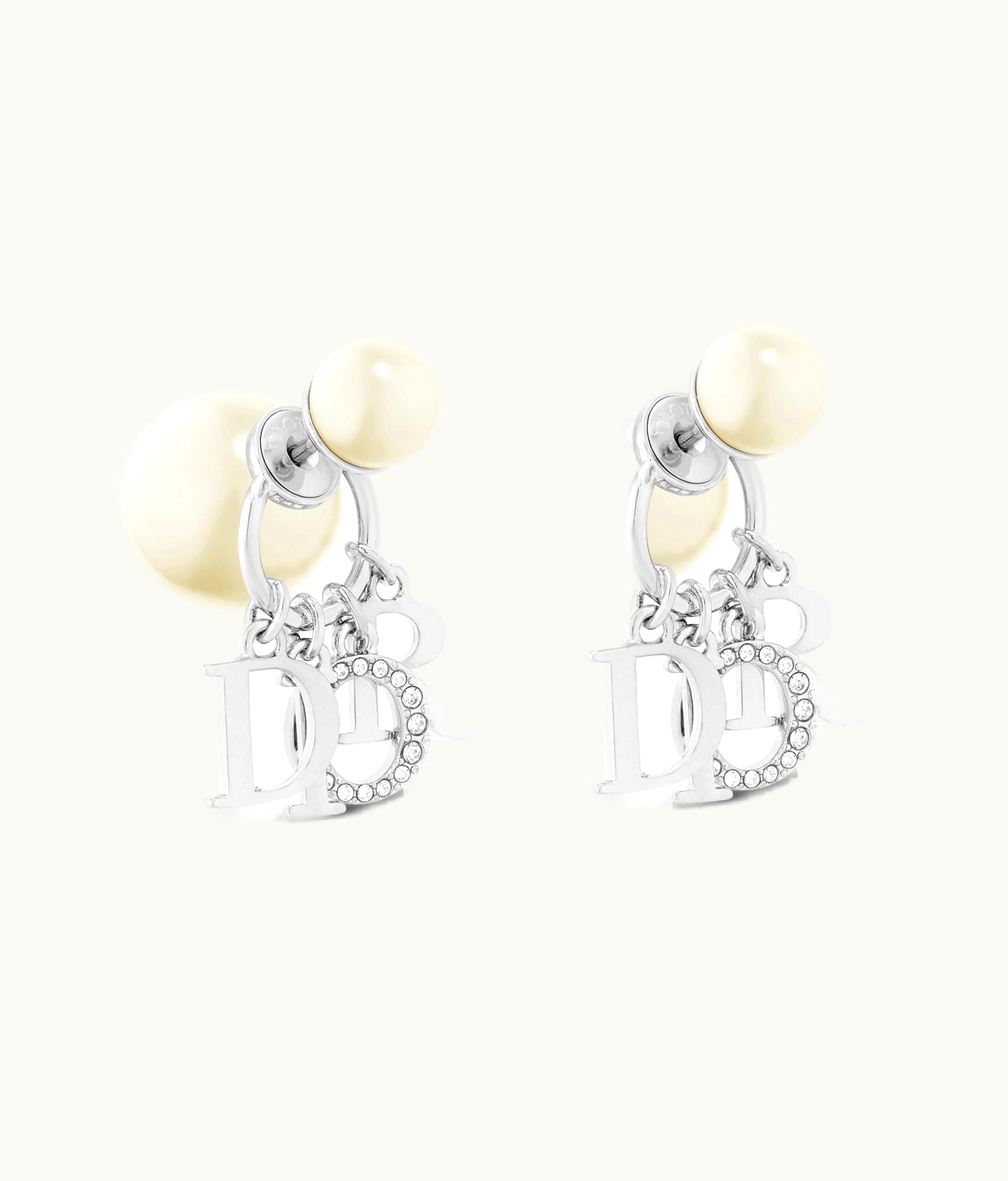 Dior Dior Tribales Earrings - Silver-Finish Metal With White Resin Pearls And White Crystals
