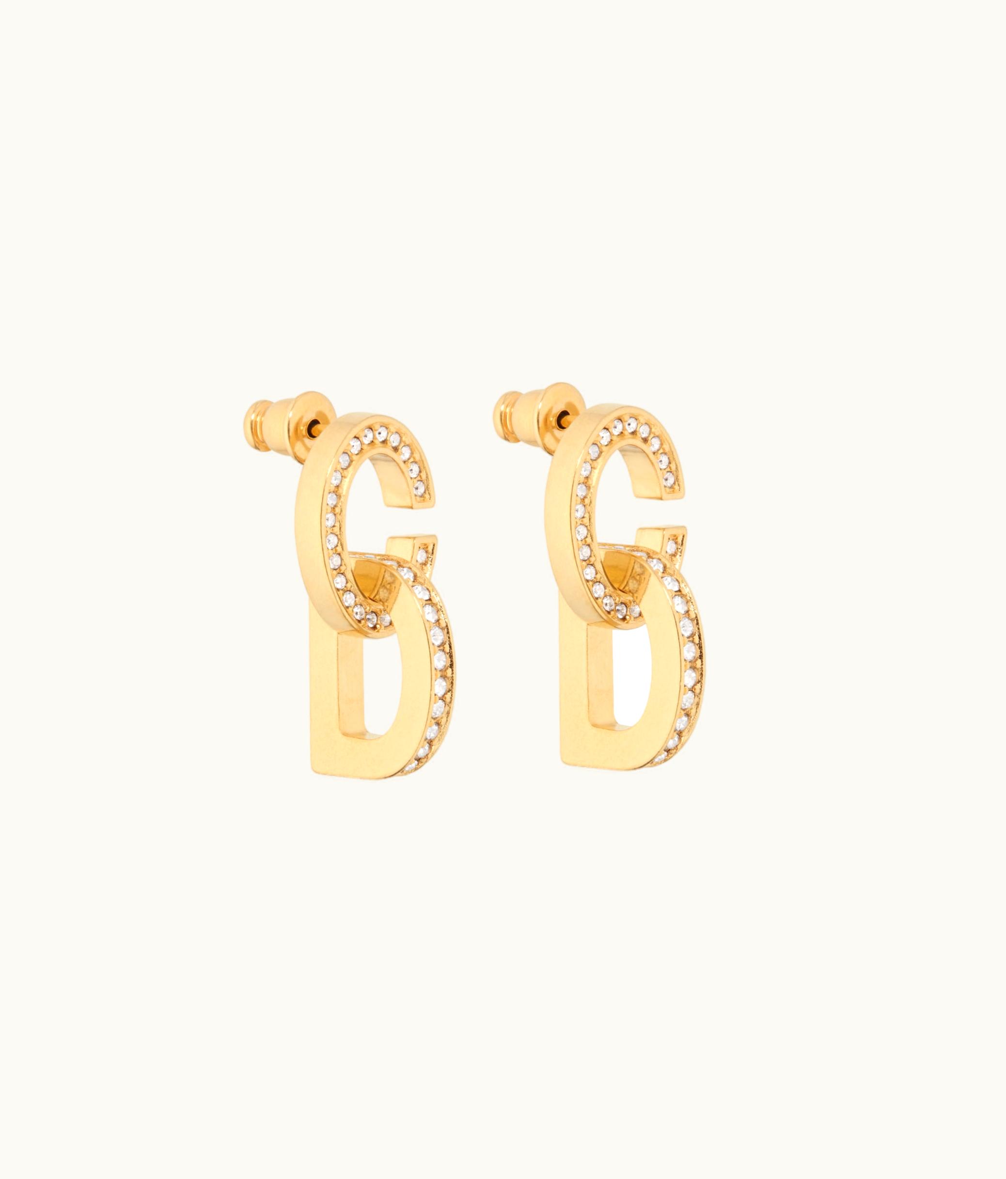 Dior Dior CD Lock Earrings - Gold-Finish Metal And Silver-Tone Crystals - Luxe Gold Edition
