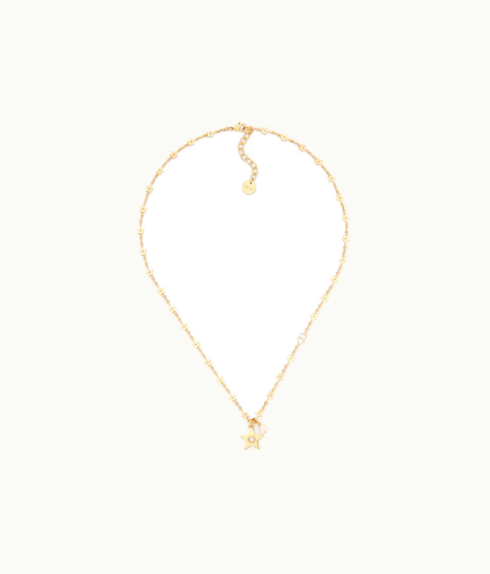 Dior Dior Star Necklace - Gold-Finish Metal With A White Resin Pearl And Mirror