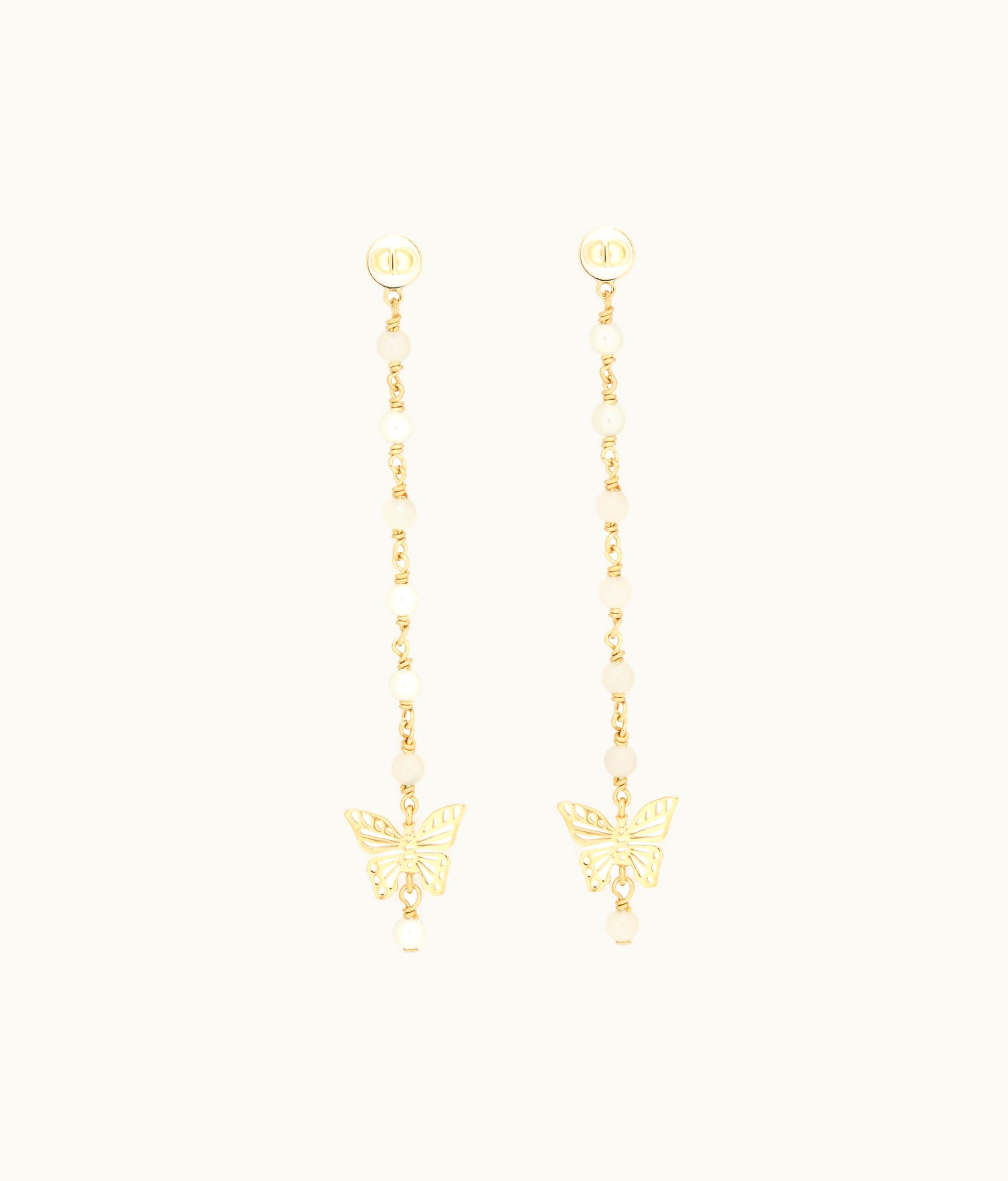 Dior Dior Métamorphose Earrings - Gold-Finish Metal And White Resin Pearls