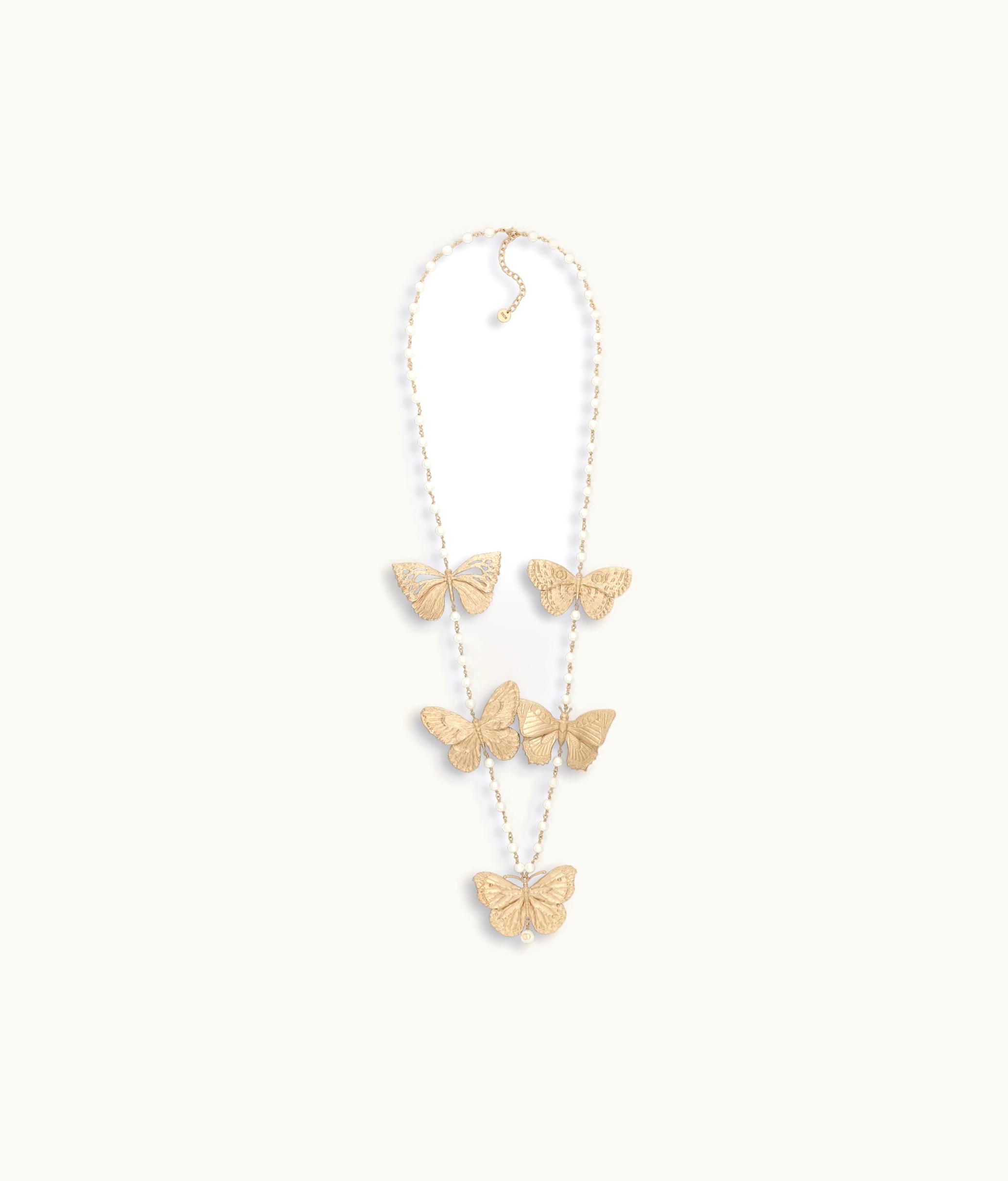 Dior Dior Métamorphose Long Necklace - Matte Gold-Finish Metal And White Resin Pearls