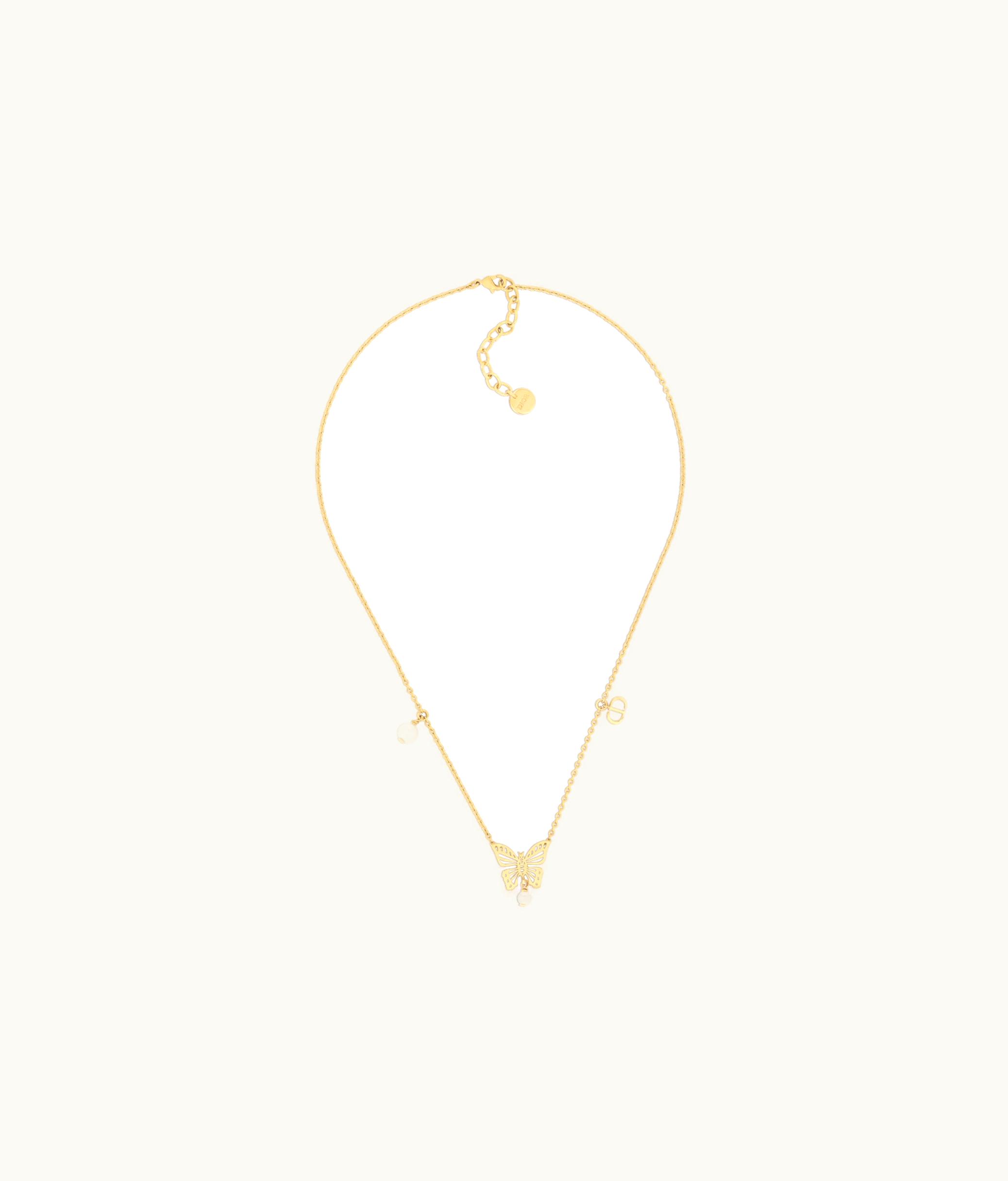 Dior Dior Métamorphose Butterfly Necklace - Gold-Finish Metal And White Resin Pearls