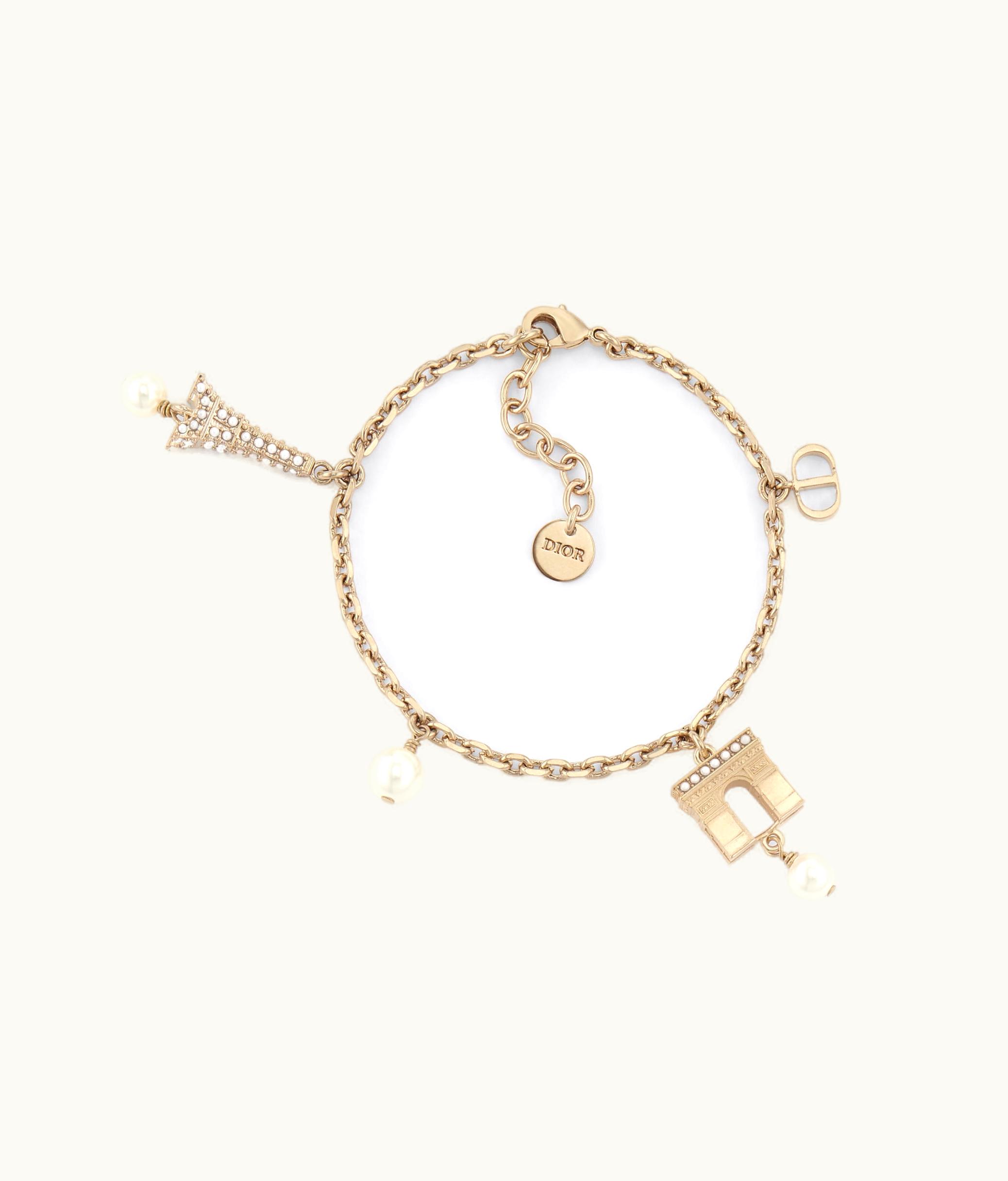 Dior Dior Plan De Paris Bracelet - Gold-Finish Metal And White Resin Pearls