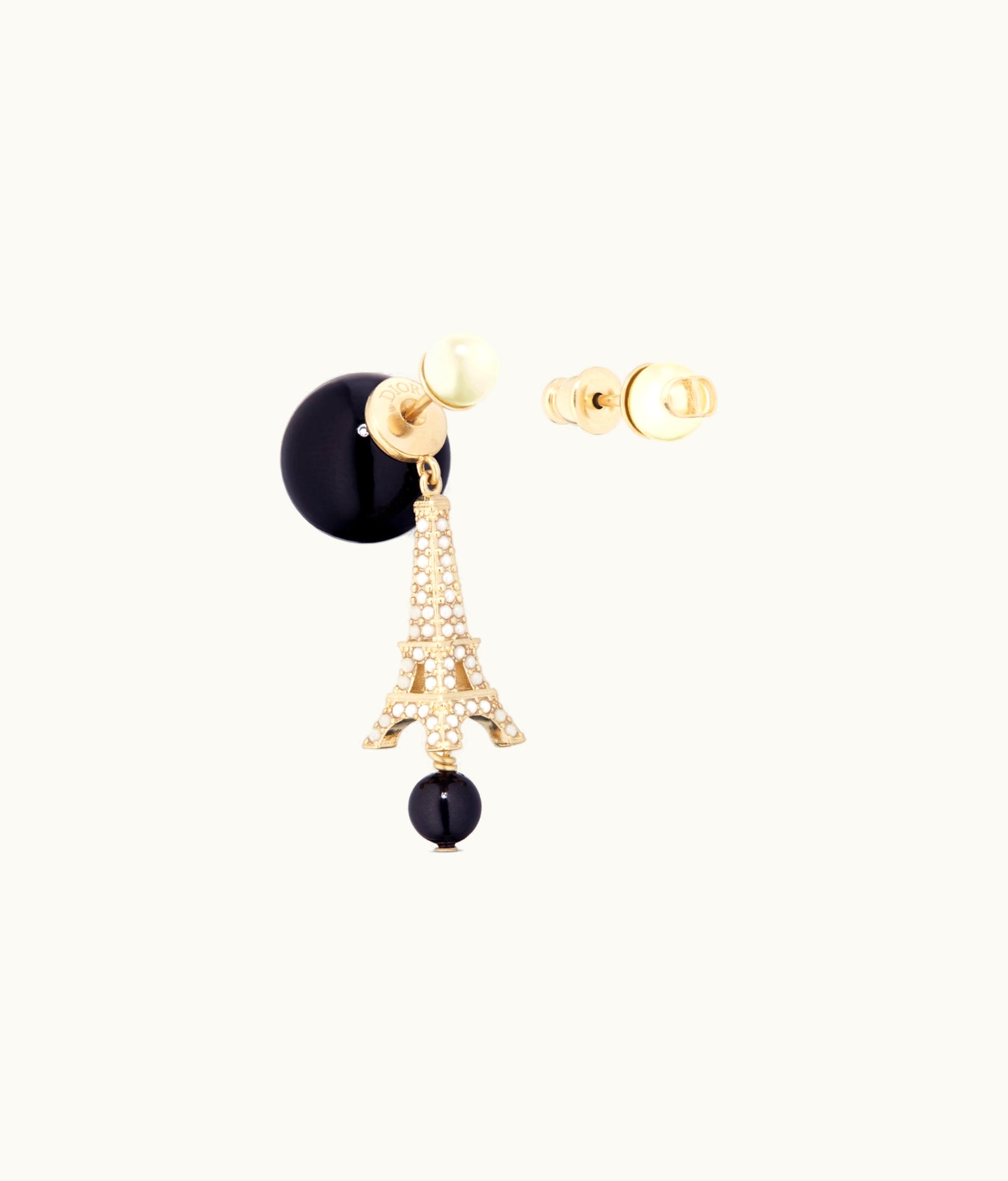 Dior Dior Tribales Earrings - Gold-Finish Metal With White And Black Resin Pearls