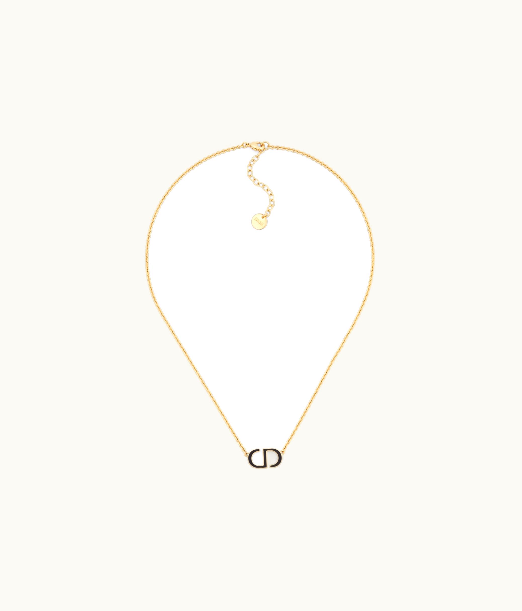 Dior Dior Petit CD Necklace - Gold-Finish Metal And Black Lacquer