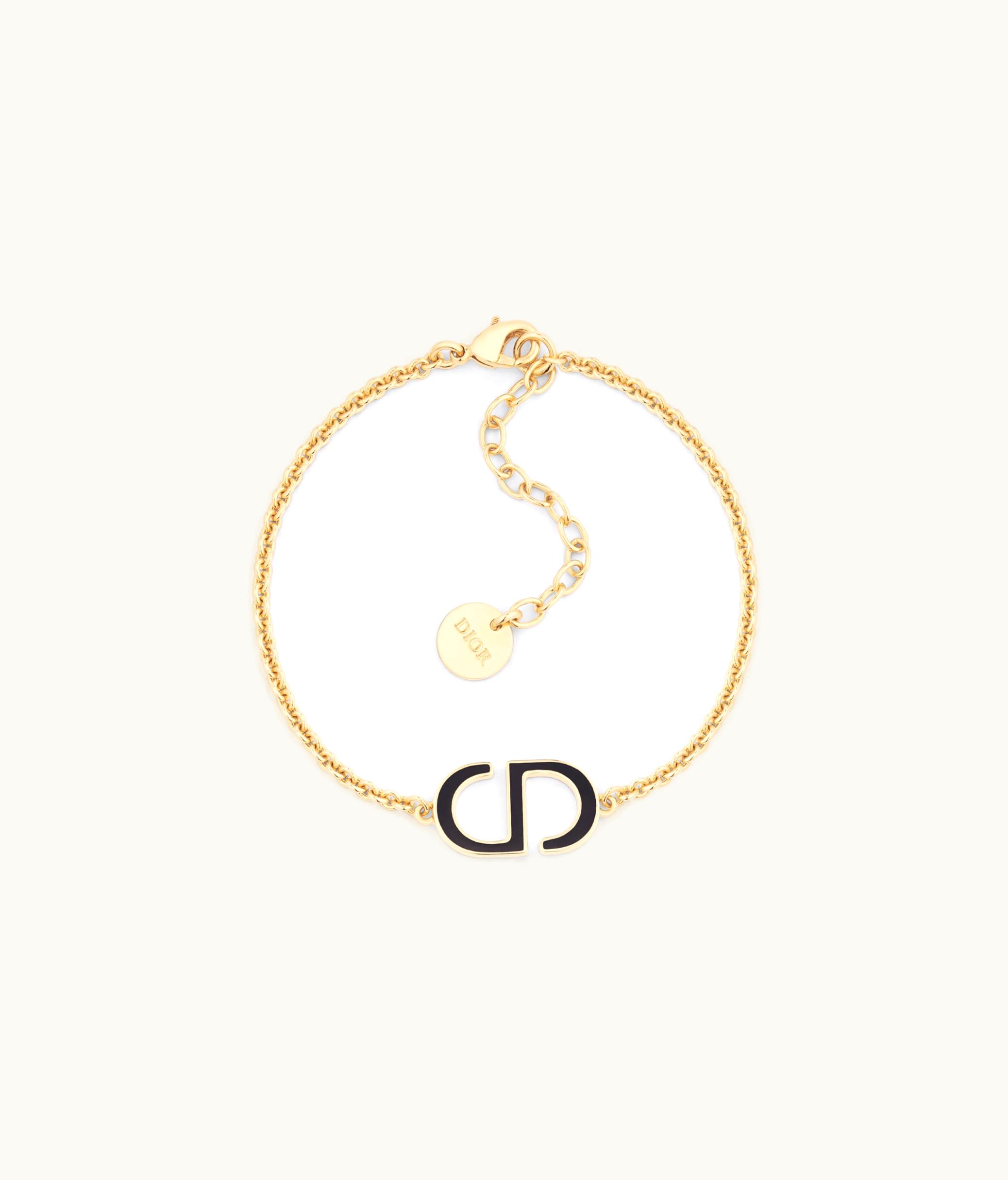 Dior Dior Petit CD Bracelet - Gold-Finish Metal And Black Lacquer