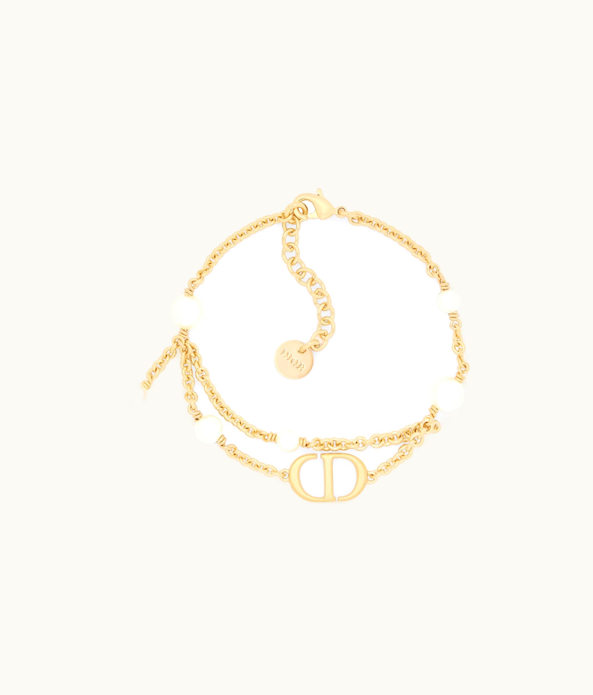 Dior Dior Petit CD Bracelet - Gold-Finish Metal And White Resin Pearls