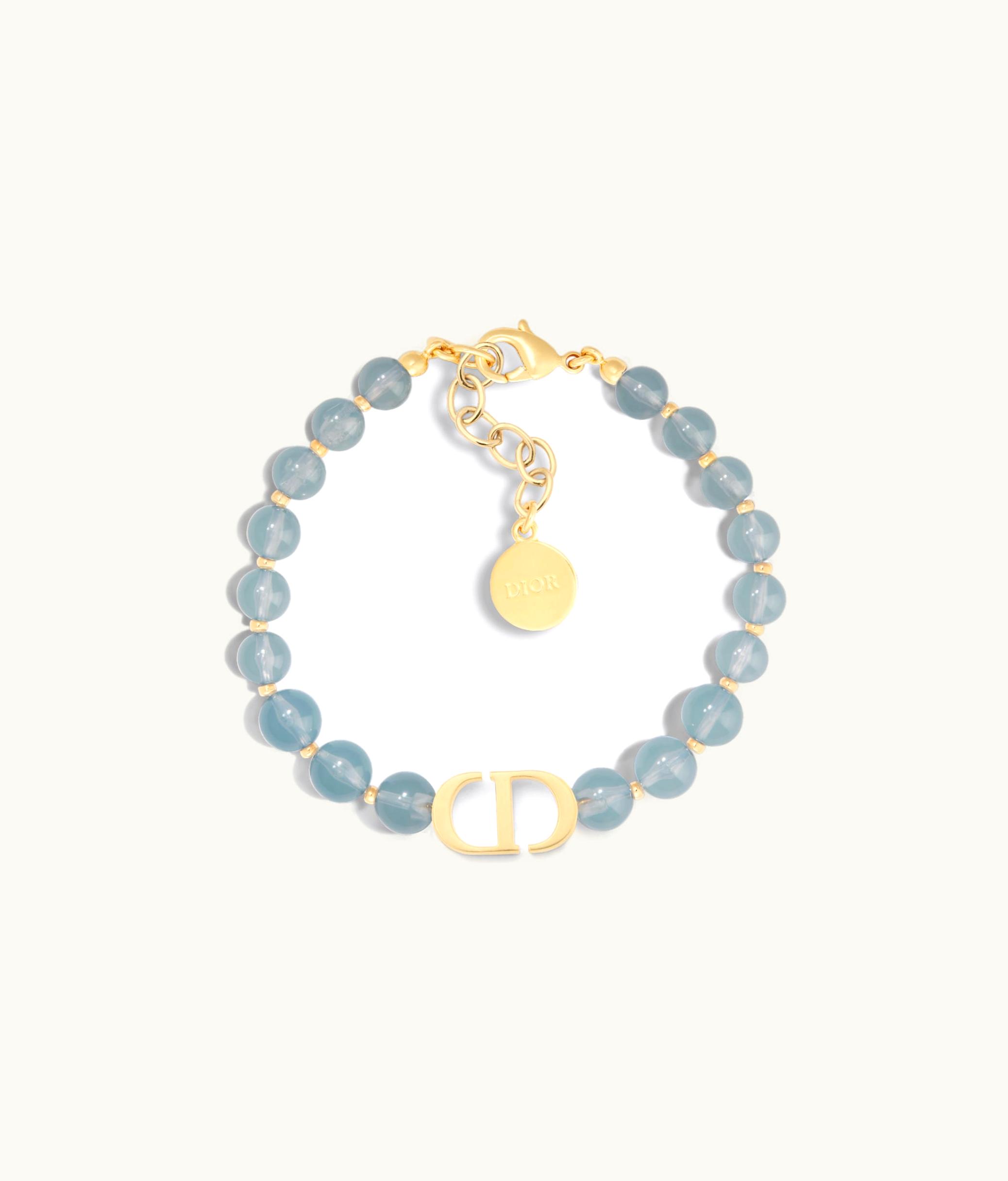 Dior Dior 30 Montaigne Bracelet - Gold-Finish Metal And Sky Blue Resin Pearls