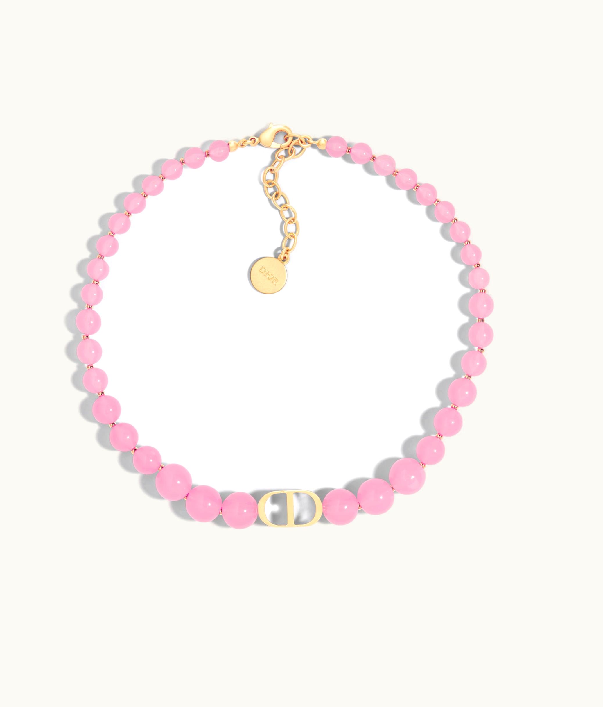 Dior Dior 30 Montaigne Choker - Gold-Finish Metal And Cadmium Pink Resin Pearls
