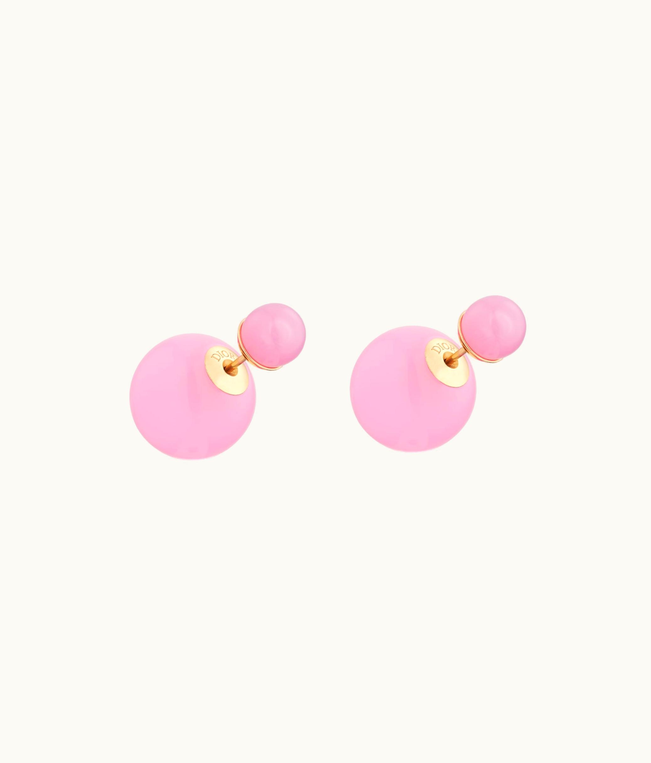 Dior Dior Tribales Earrings - Gold-Finish Metal And Cadmium Pink Resin Pearls