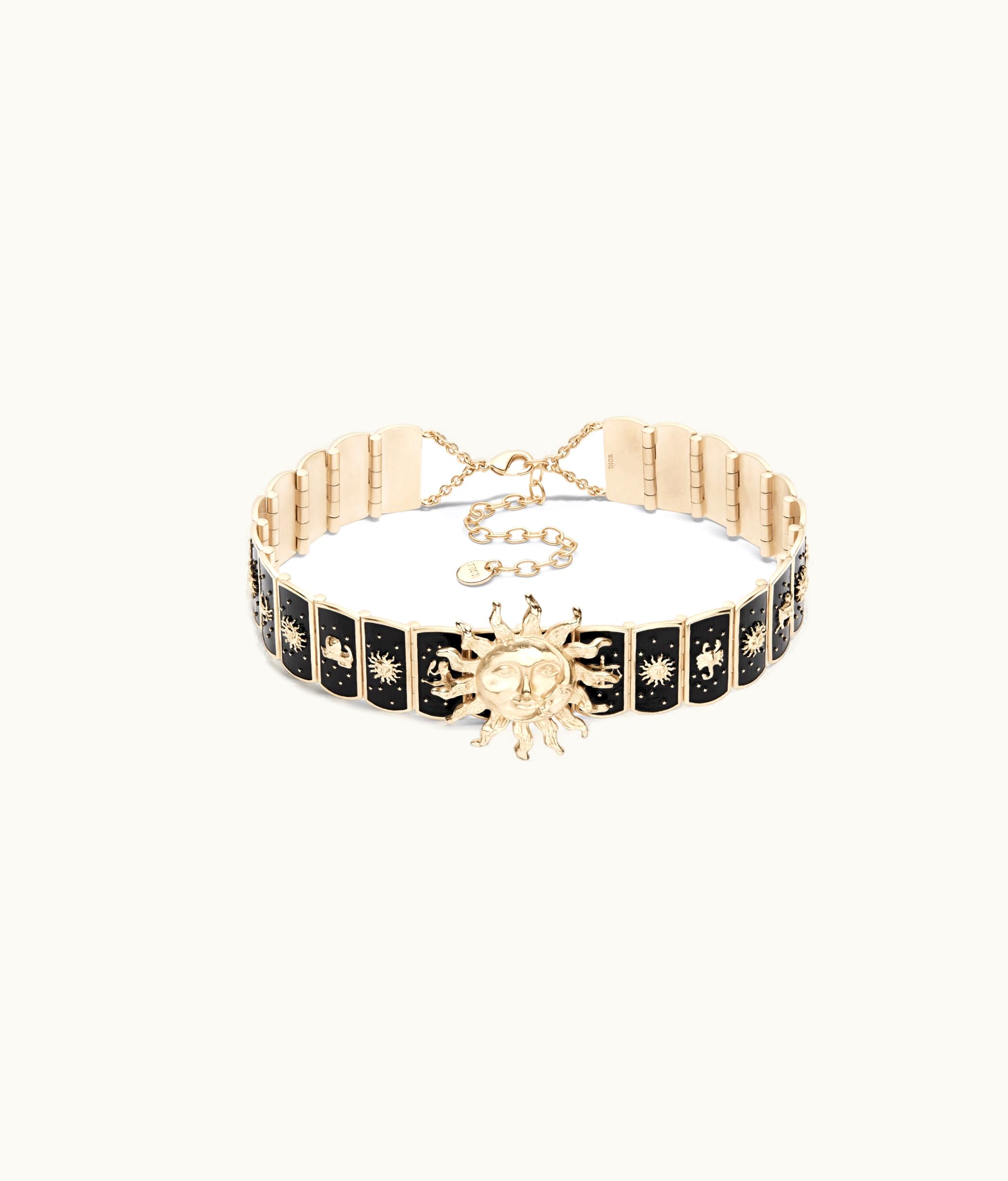 Dior Dior Toile De Jouy Soleil Choker - Gold-Finish Metal And Black Lacquer