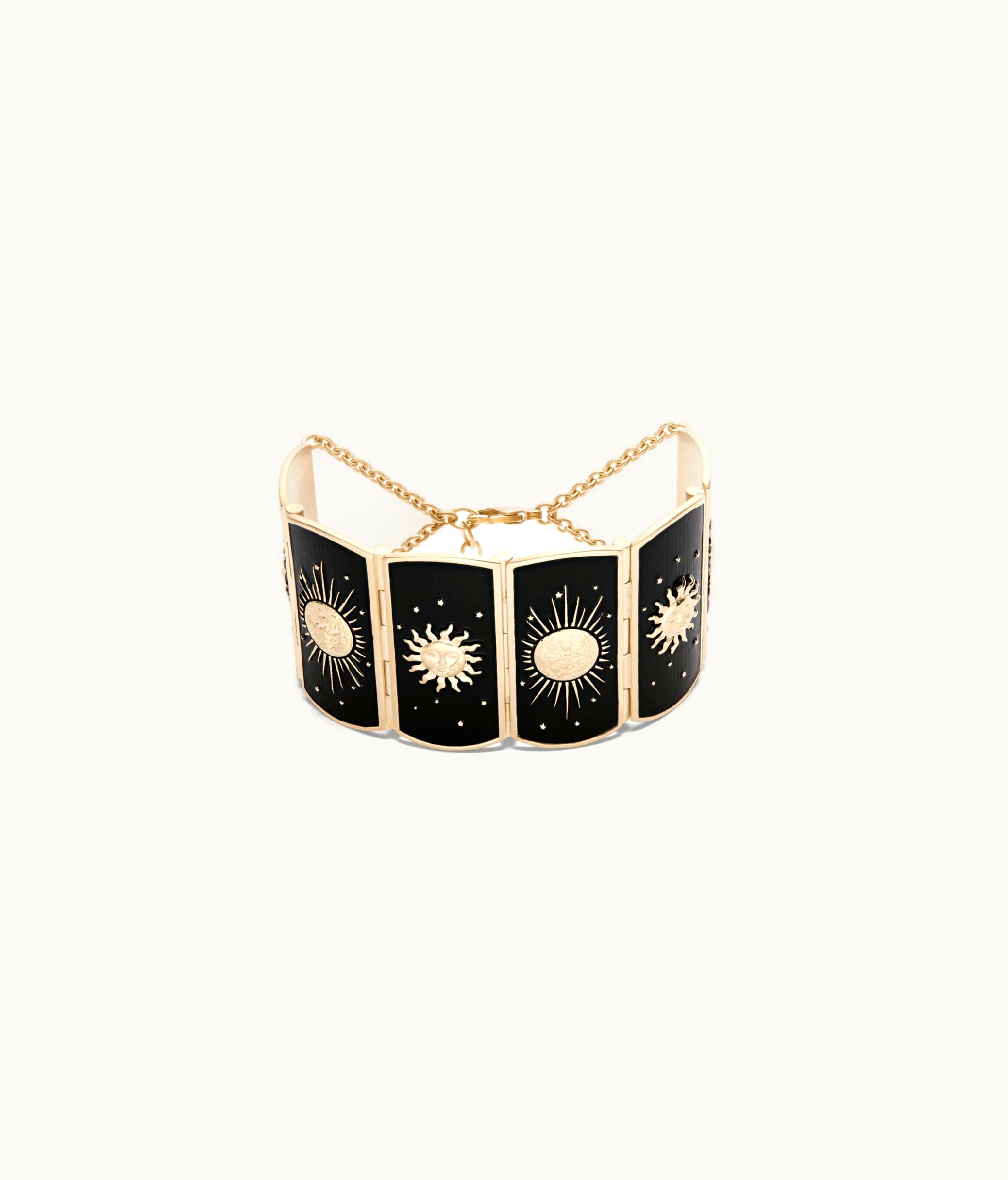 Dior Dior Toile De Jouy Soleil Bracelet - Gold-Finish Metal And Black Lacquer