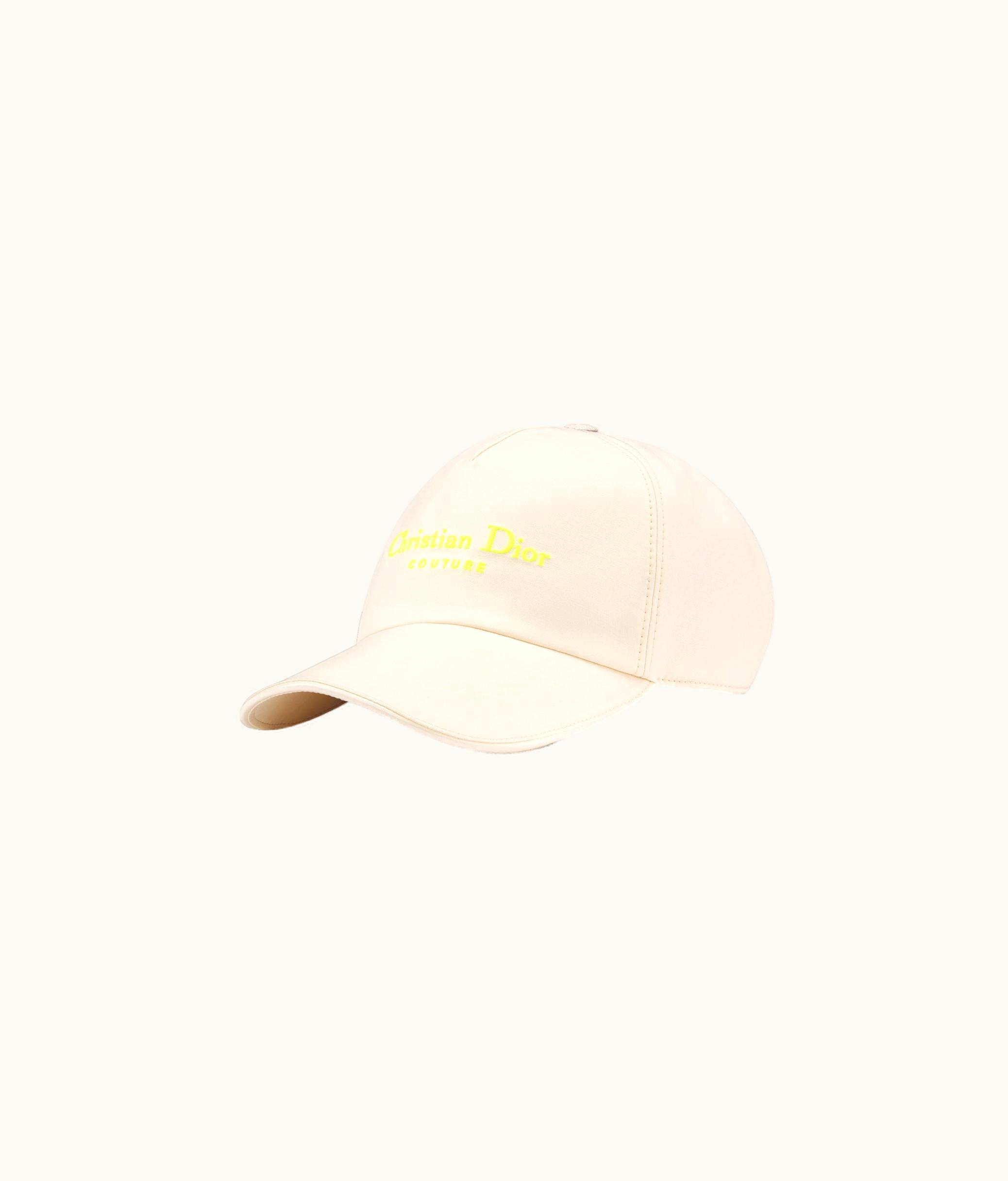 Dior Christian Dior Couture Baseball Cap - Off-White And Fluorescent Yellow Technical Cotton