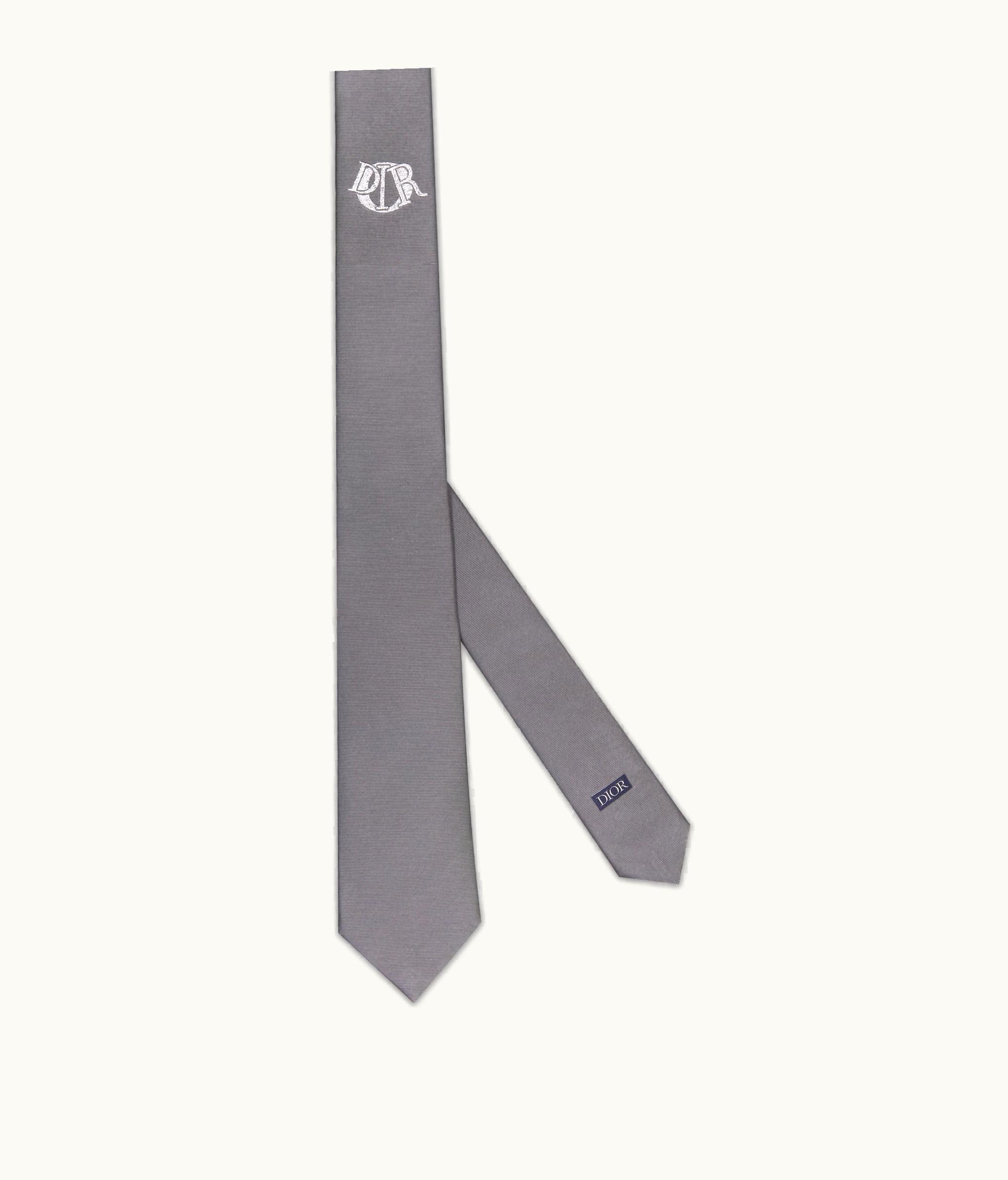 Dior Dior Charm Tie - Gray Silk Blend
