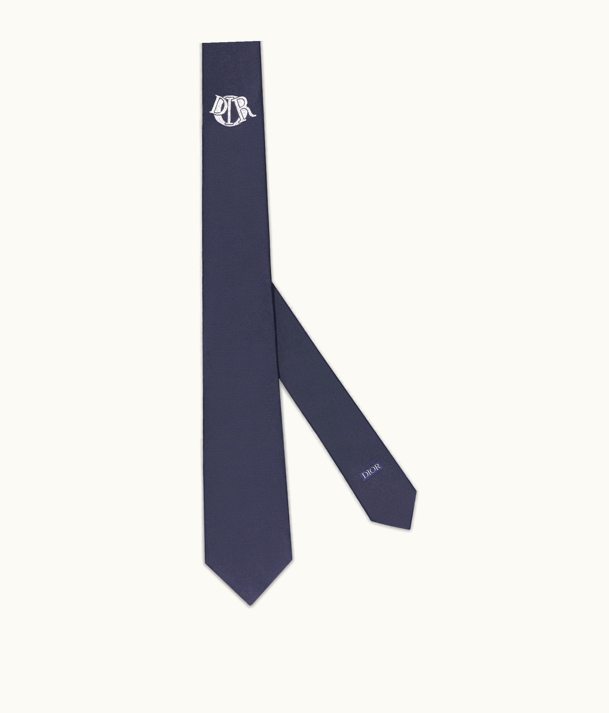 Dior Dior Charm Tie - Navy Blue Silk Blend