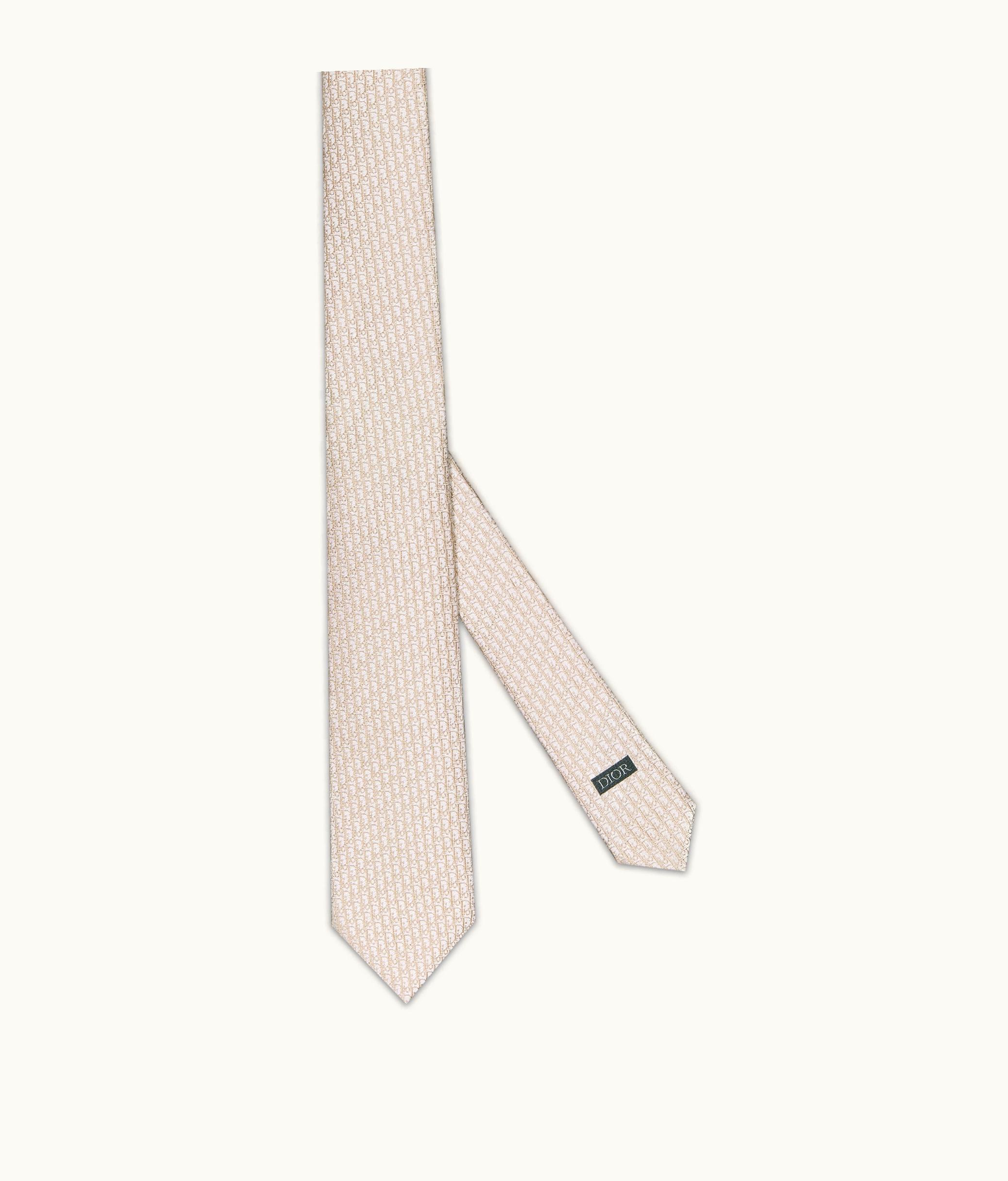 Dior Dior Oblique Tie - Beige Silk