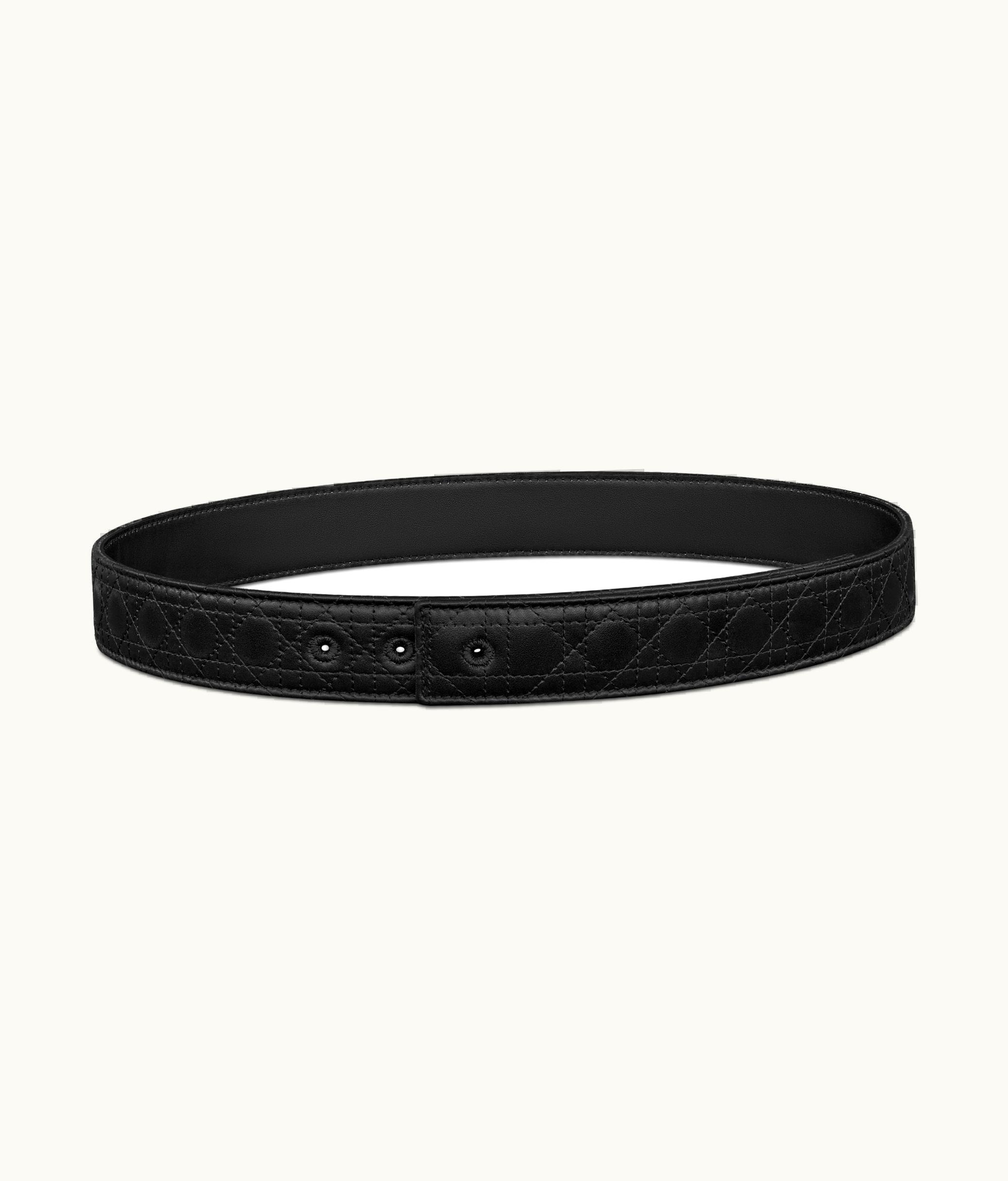 Dior Dior Reversible Belt Strap - Black Cannage Kumo Leather And Black Smooth Calfskin, 35 MM