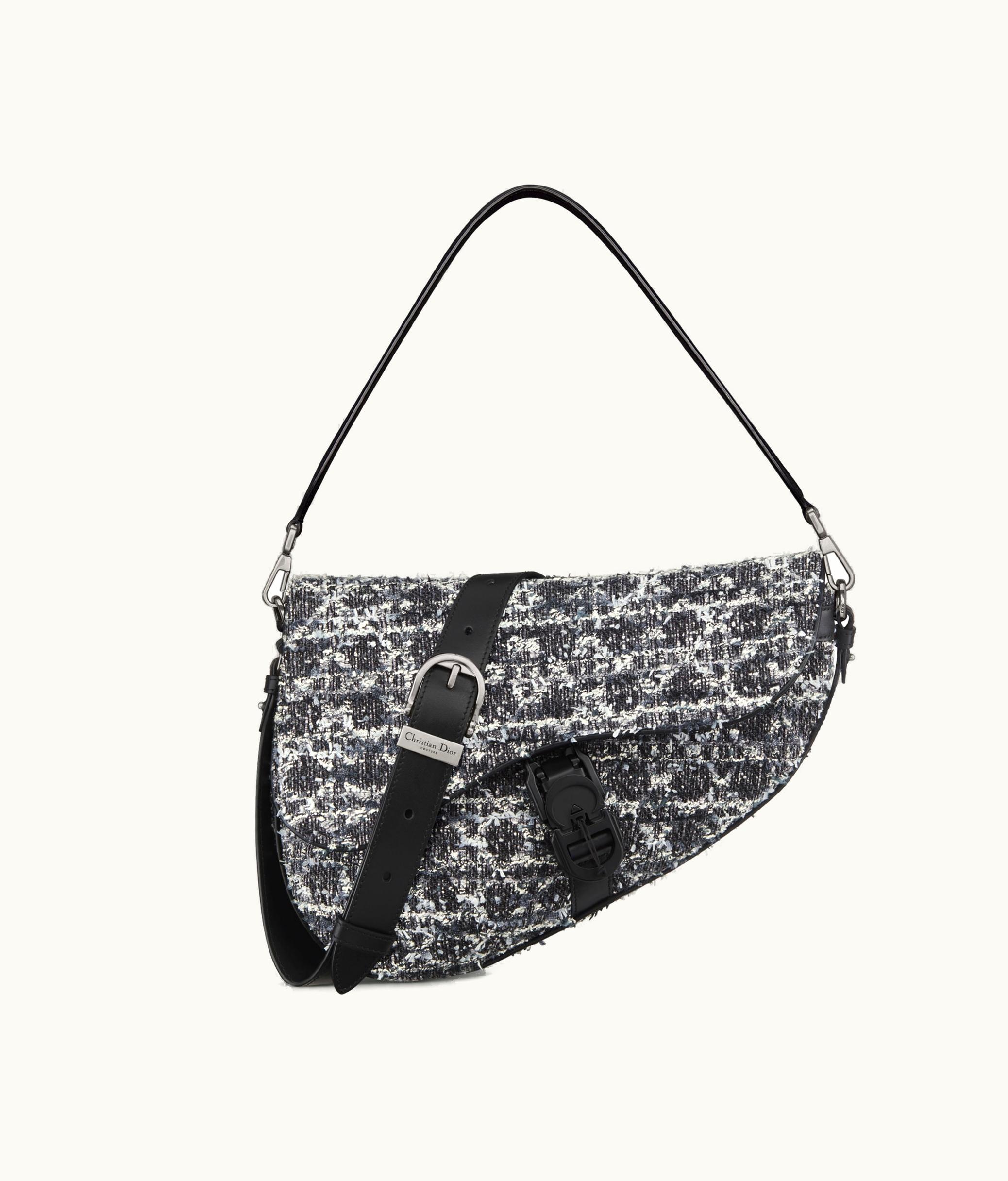 Dior Dior Saddle Twin Bag - Navy Blue Cannage Tweed