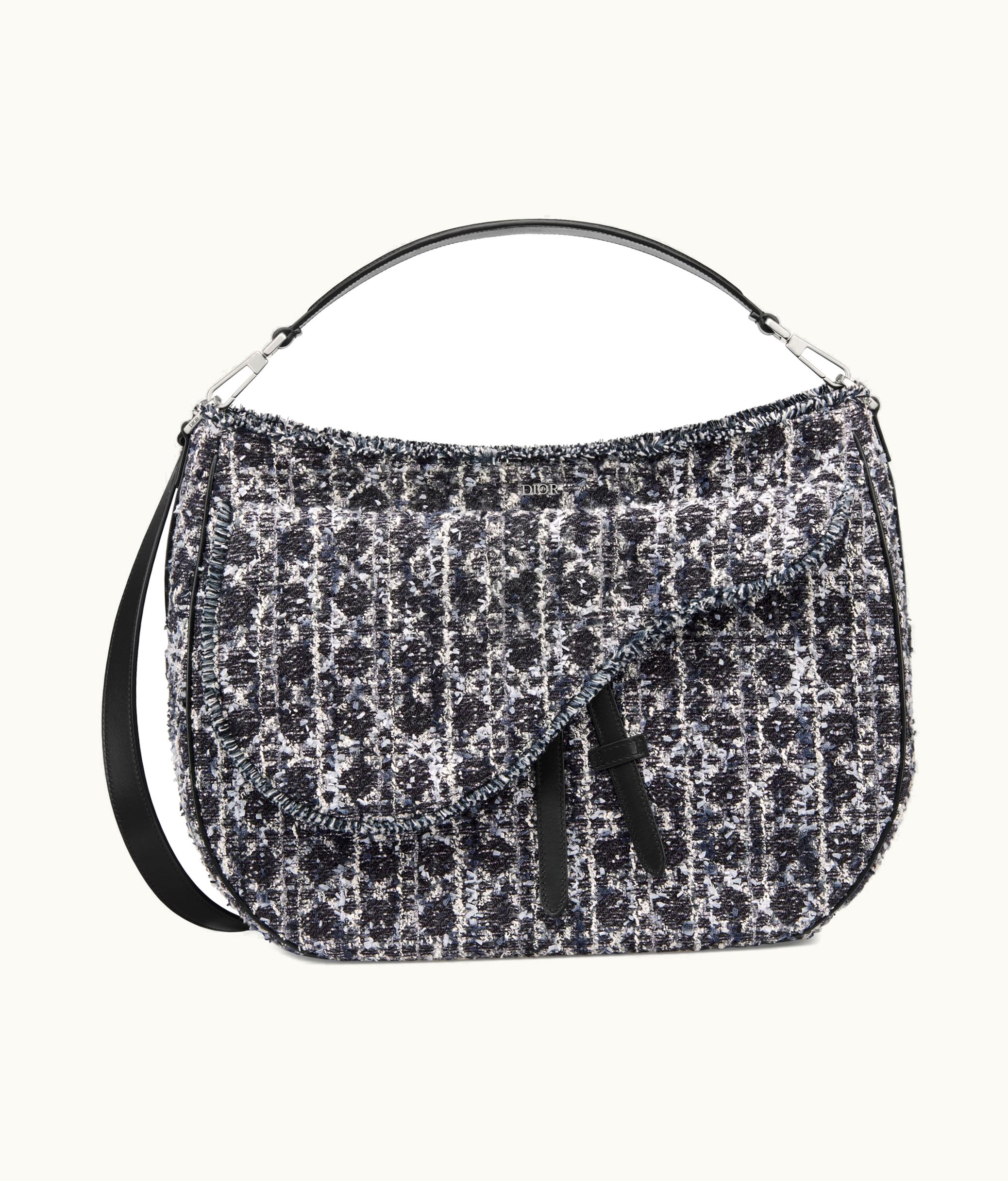 Dior Dior Saddle Soft Bag - Navy Blue Cannage Tweed