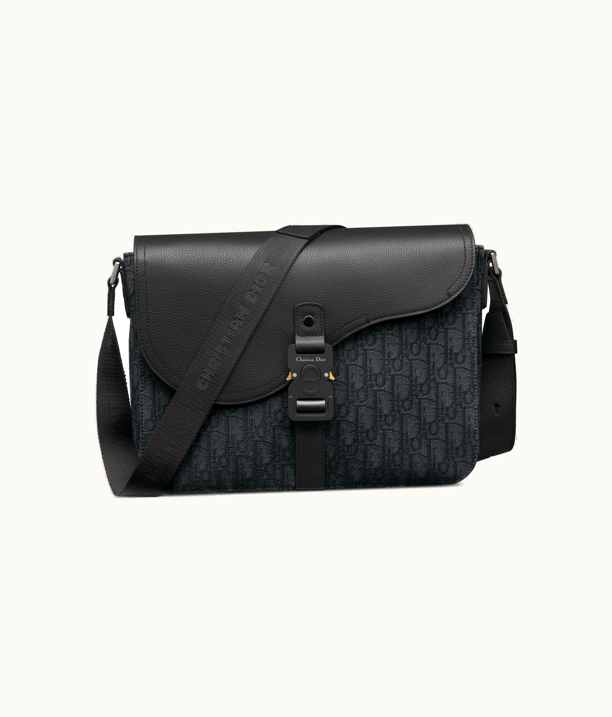 Dior Saddle Messenger Bag - Black Dior Oblique Jacquard And Grained Calfskin