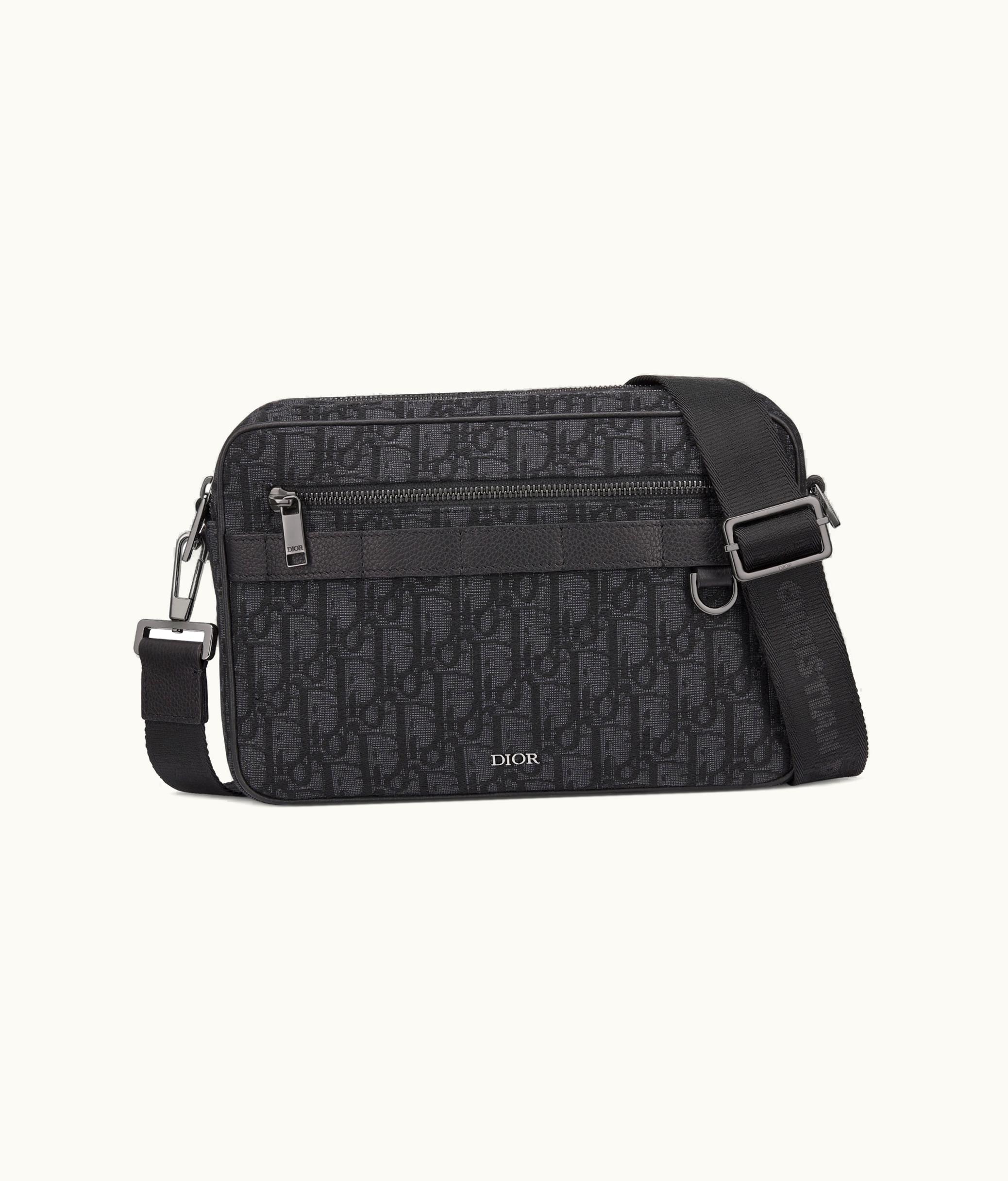 Dior Maxi Safari Bag With Strap - Black Dior Oblique Jacquard