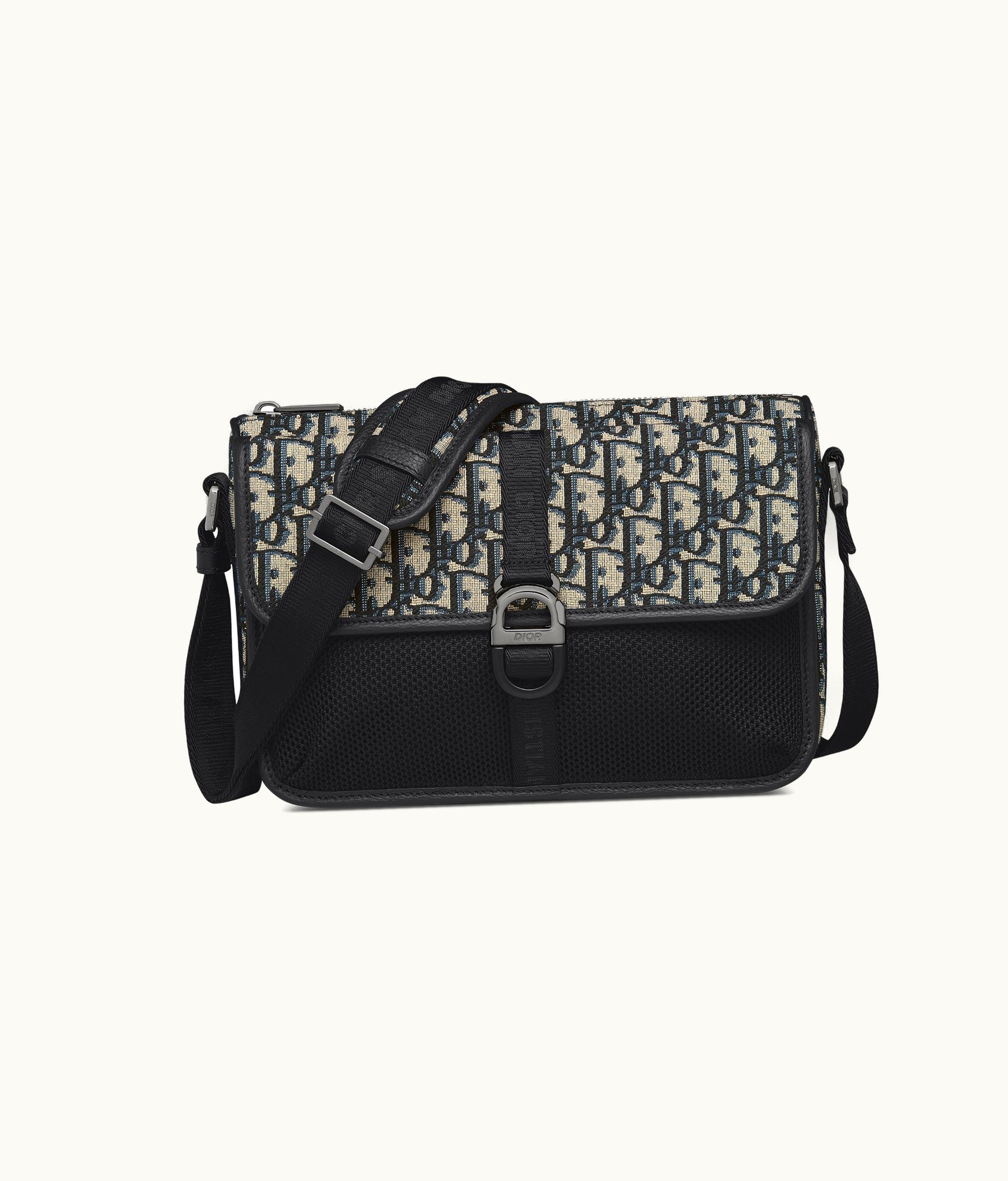 Dior Dior 8 Bag With Strap - Beige And Black Dior Oblique Jacquard