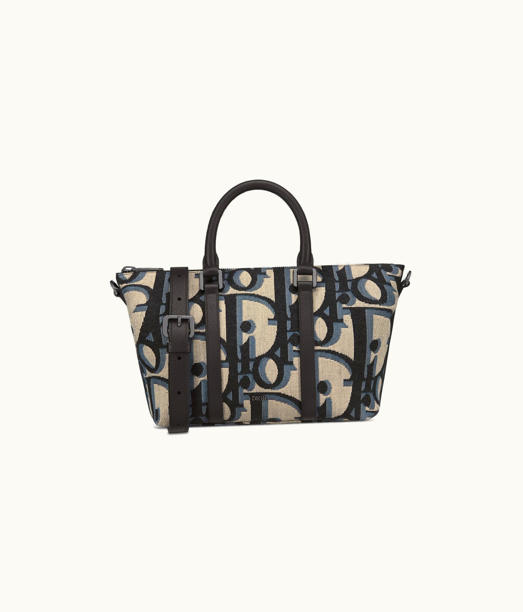 Dior Weekender 25 Bag - Beige And Black Maxi Dior Oblique Jacquard