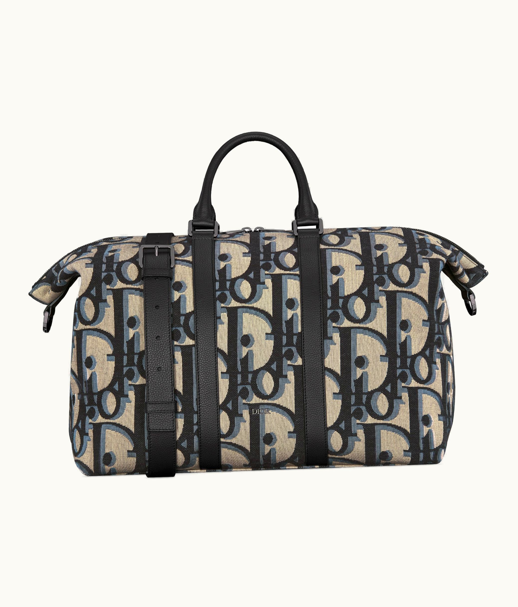 Dior Weekender 40 Bag - Beige And Black Maxi Dior Oblique Jacquard