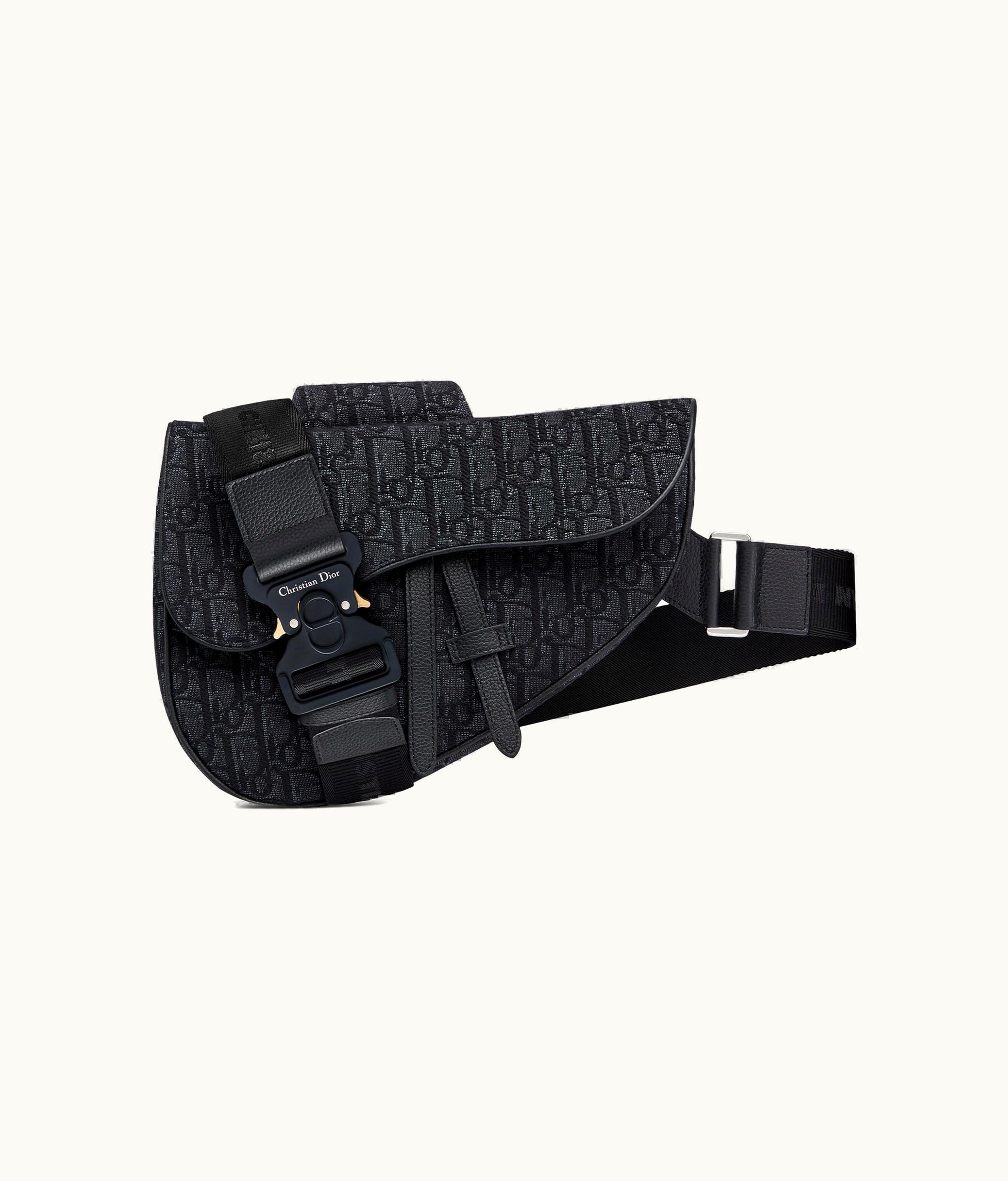 Dior Saddle Bag - Black Dior Oblique Jacquard