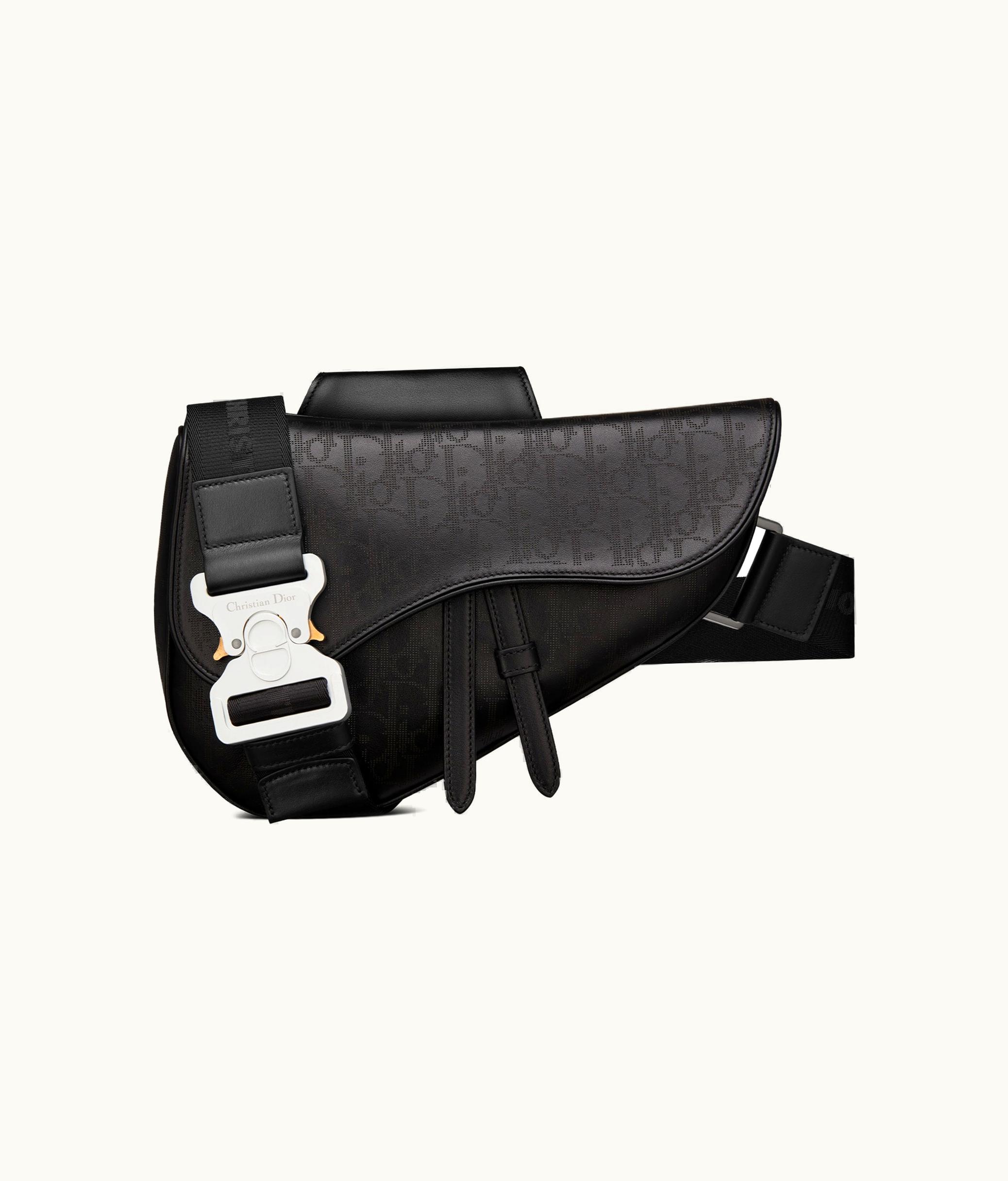 Dior Saddle Bag - Black Dior Oblique Galaxy Leather