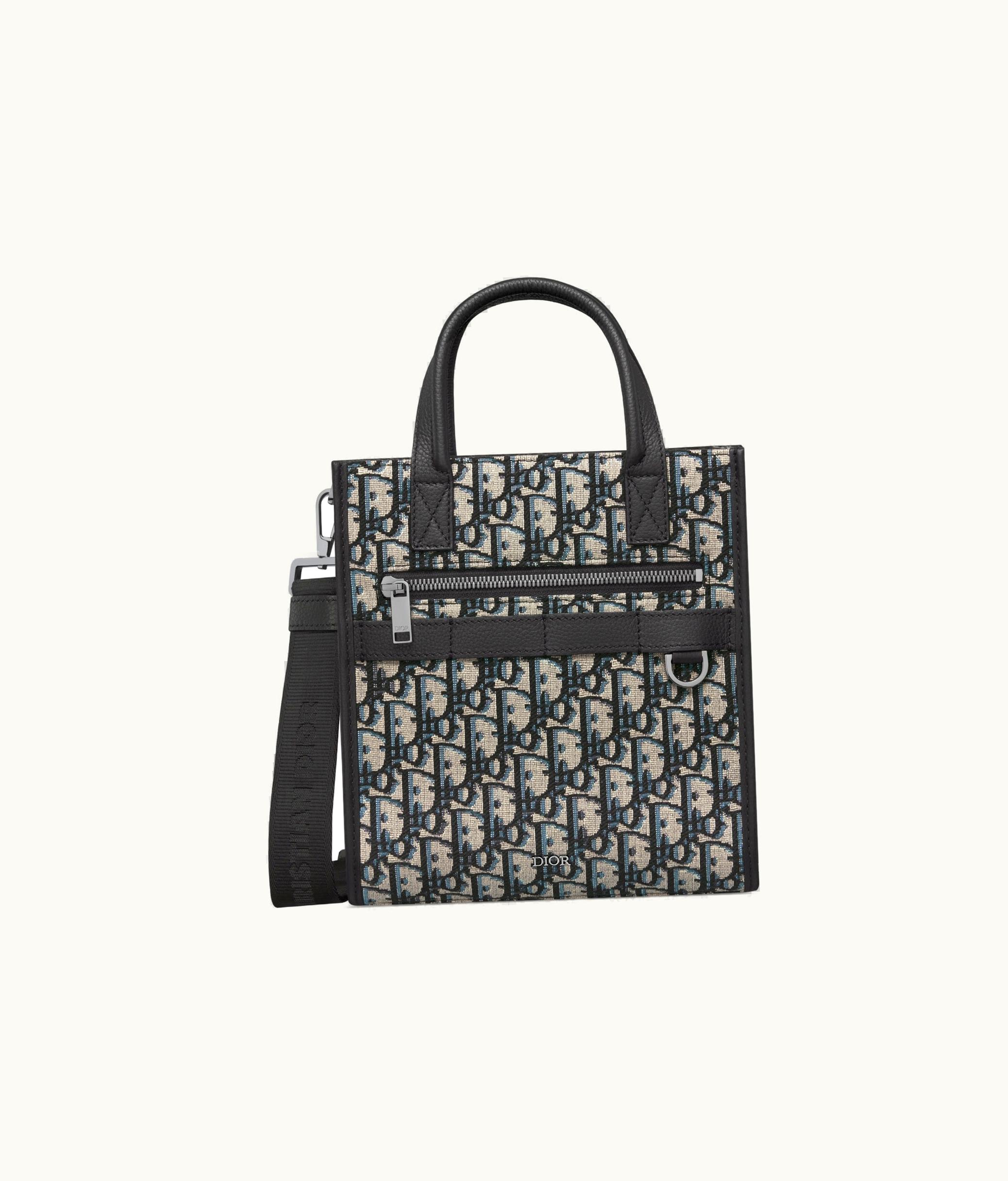 Dior Safari North-South Tote Bag - Beige And Black Dior Oblique Jacquard