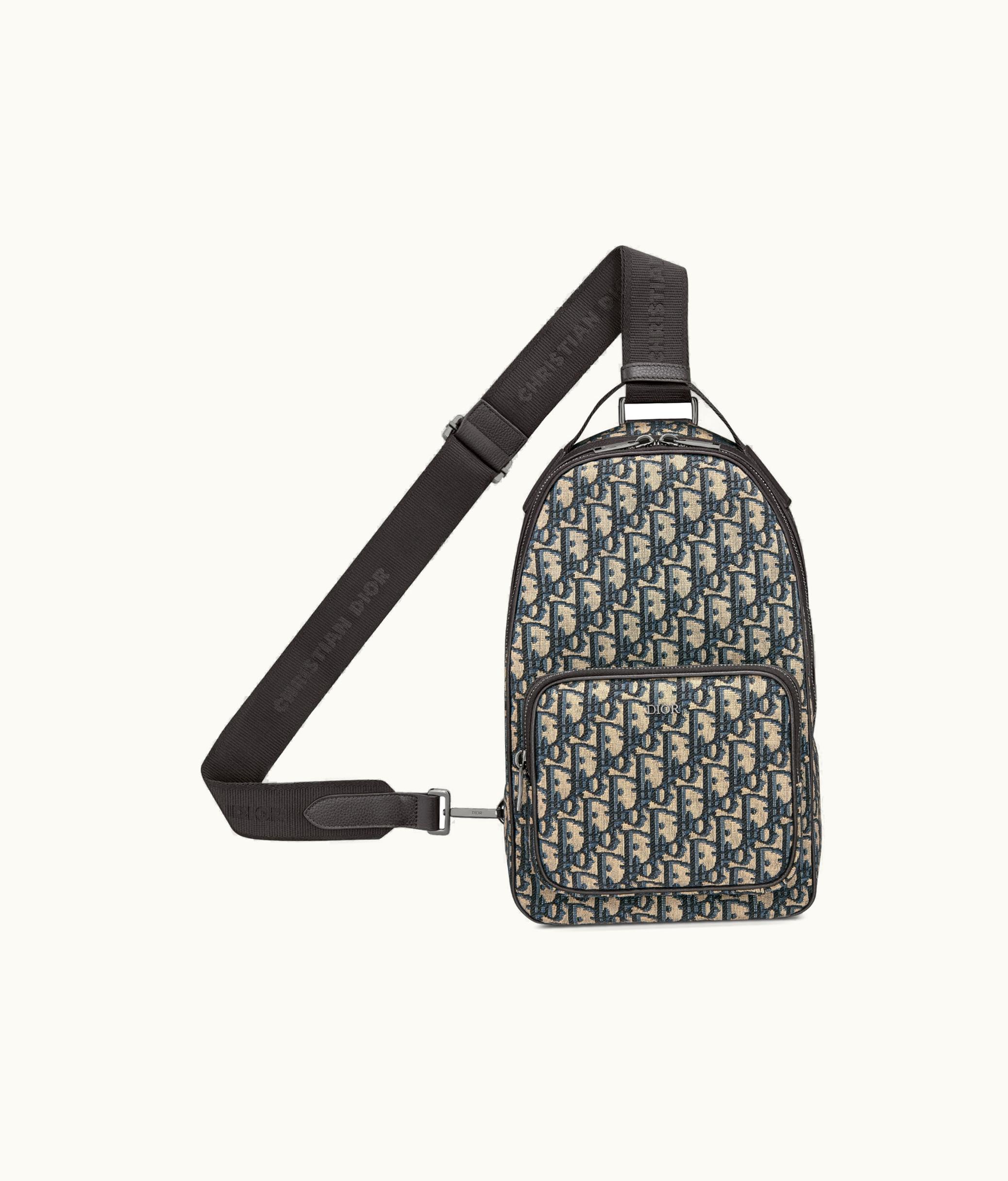 Dior Mini Rider Sling Bag - Beige And Black Dior Oblique Jacquard