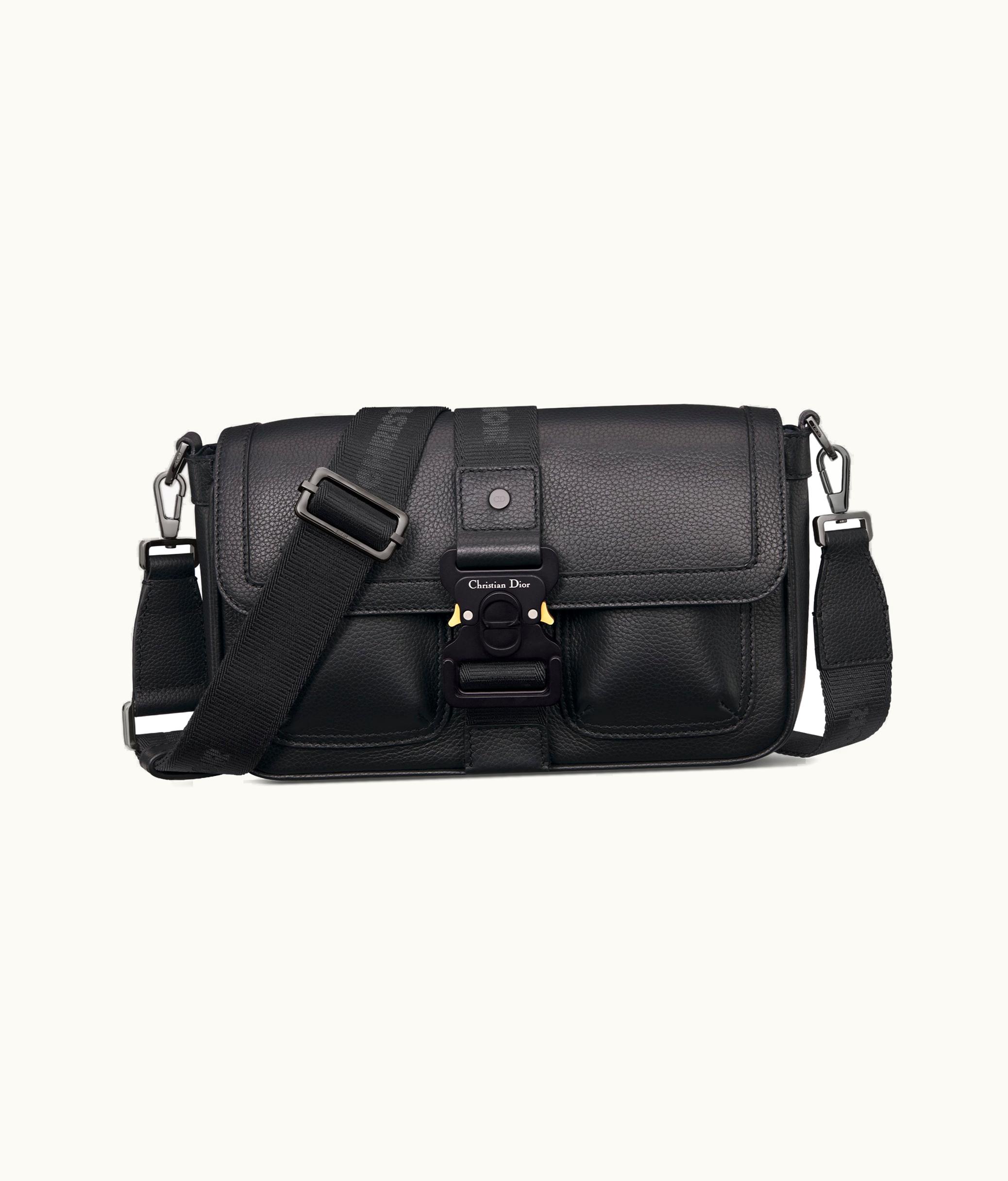 Dior Dior Hit The Road Bag With Strap - Black Grained Calfskin