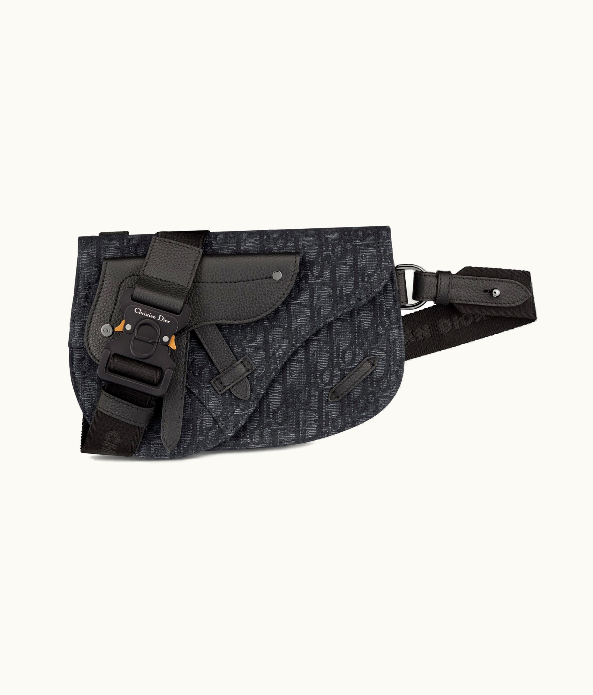 Dior Saddle Pouch - Black Dior Oblique Jacquard