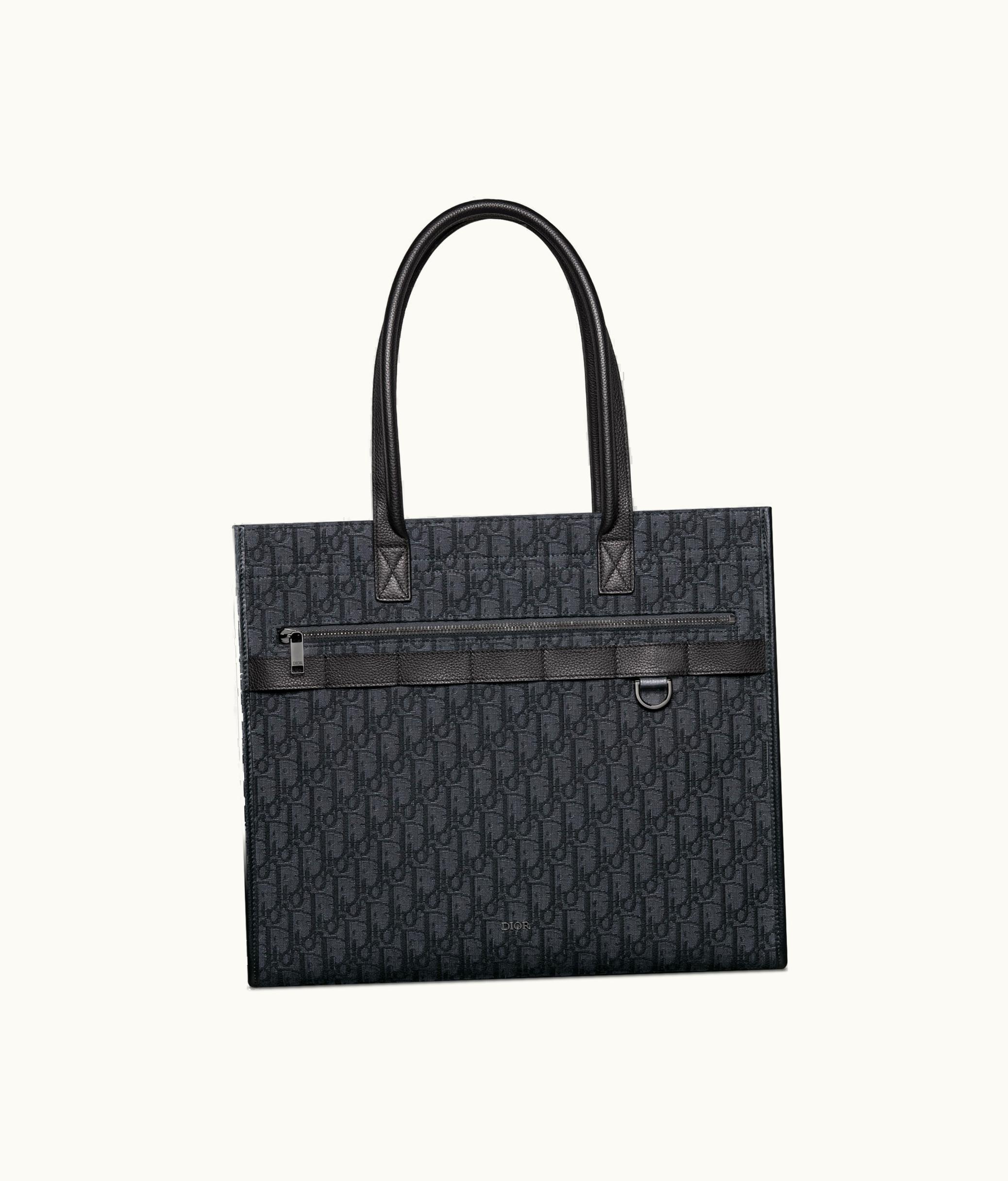 Dior Safari Tote Bag - Black Dior Oblique Jacquard And Grained Calfskin