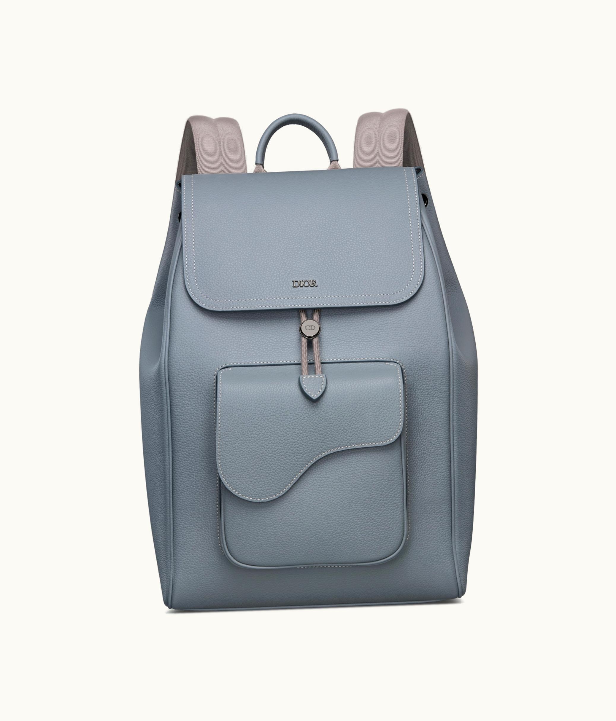 Dior Saddle Backpack - Dior Gray Grained Calfskin