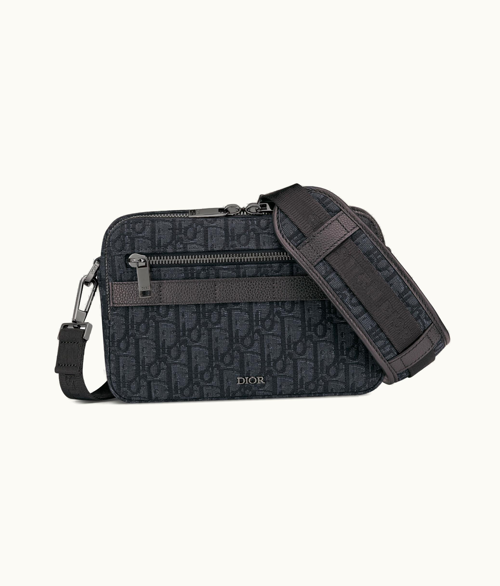 Dior Christian Dior Safari Bag With Strap - Black Dior Oblique Jacquard