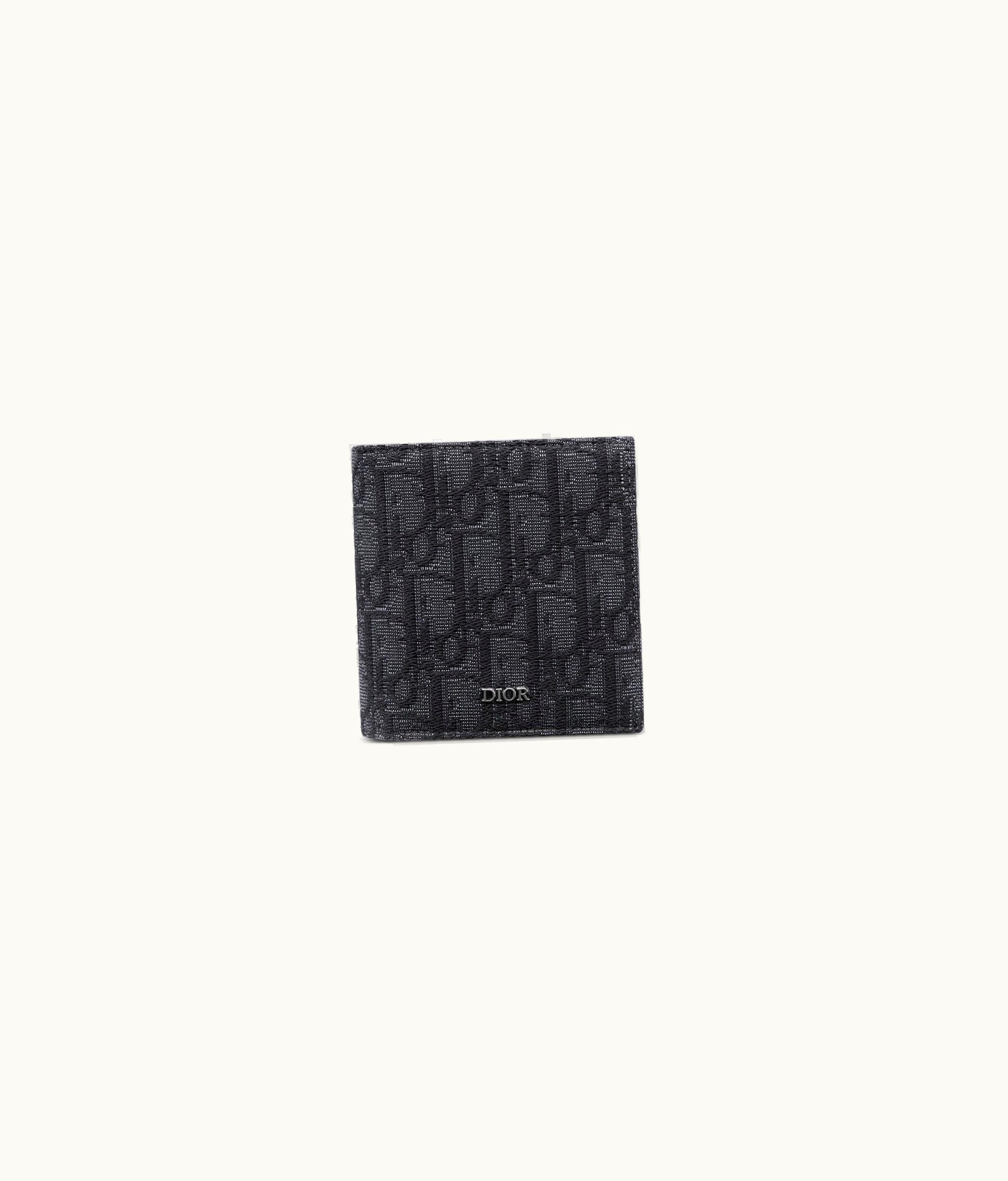 Dior Compact Vertical Wallet - Black Dior Oblique Jacquard