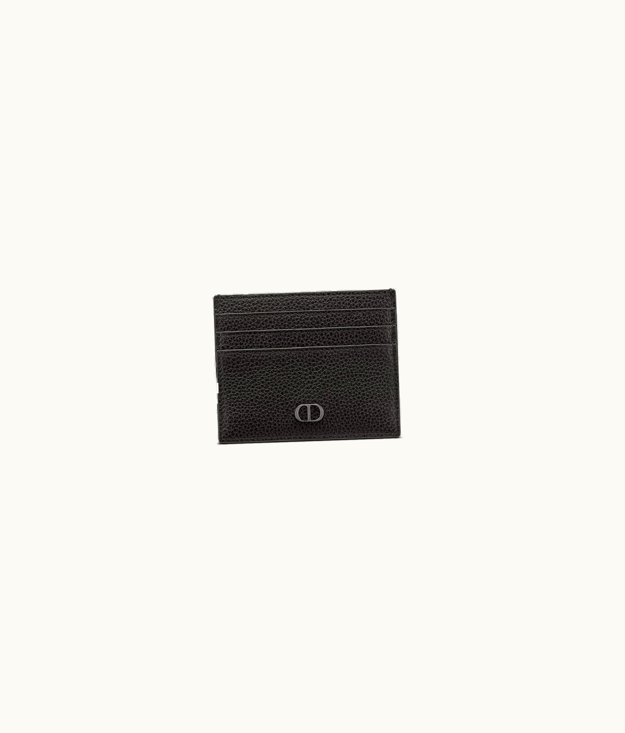 Dior Dior Card Holder - Black Grained Calfskin With CD Icon Signature