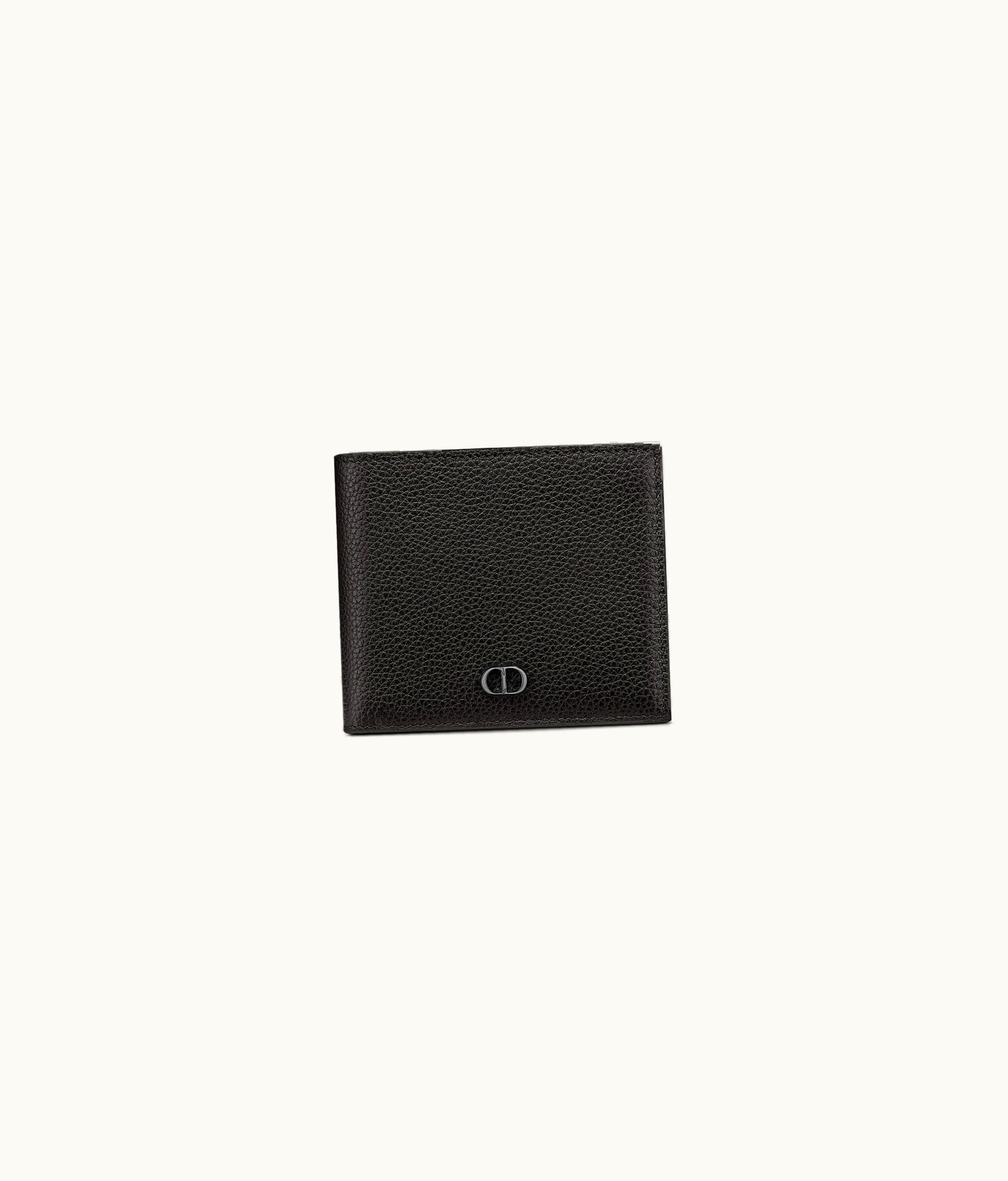 Dior Dior Compact Wallet - Black Grained Calfskin CD Icon Signature