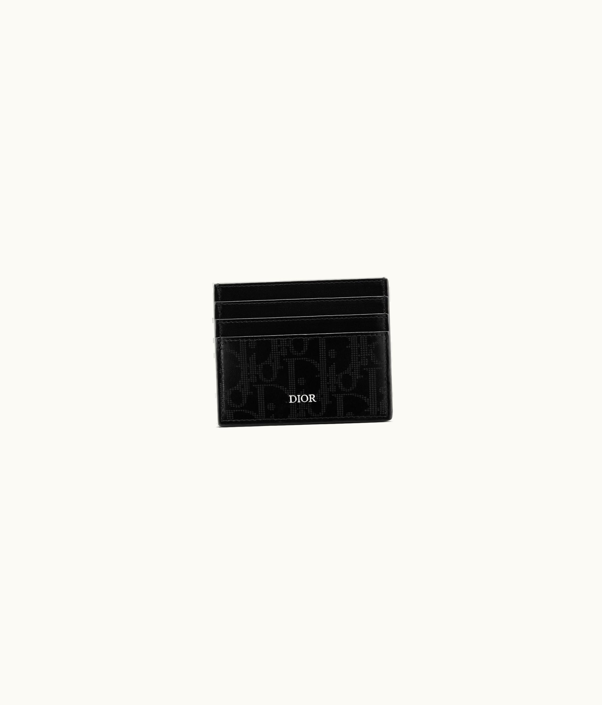 Dior Card Holder - Black Dior Oblique Galaxy Leather