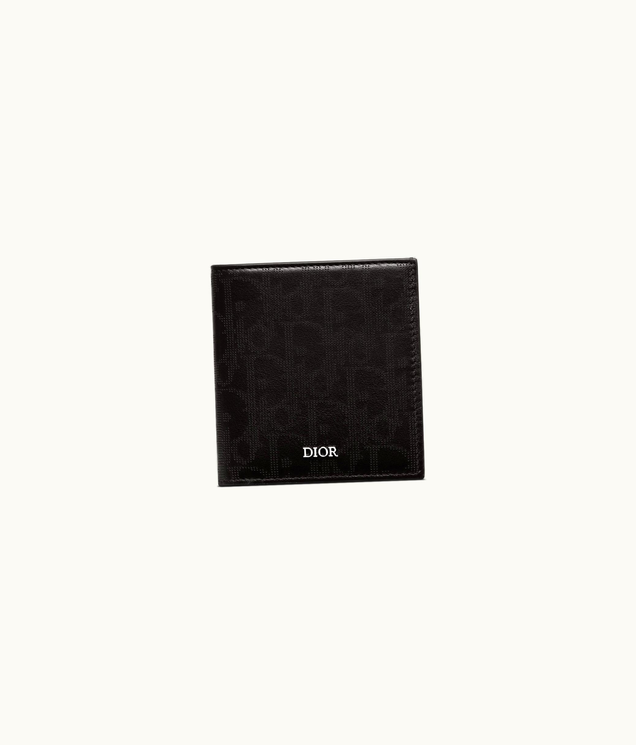 Dior Vertical Wallet - Black Dior Oblique Galaxy Leather