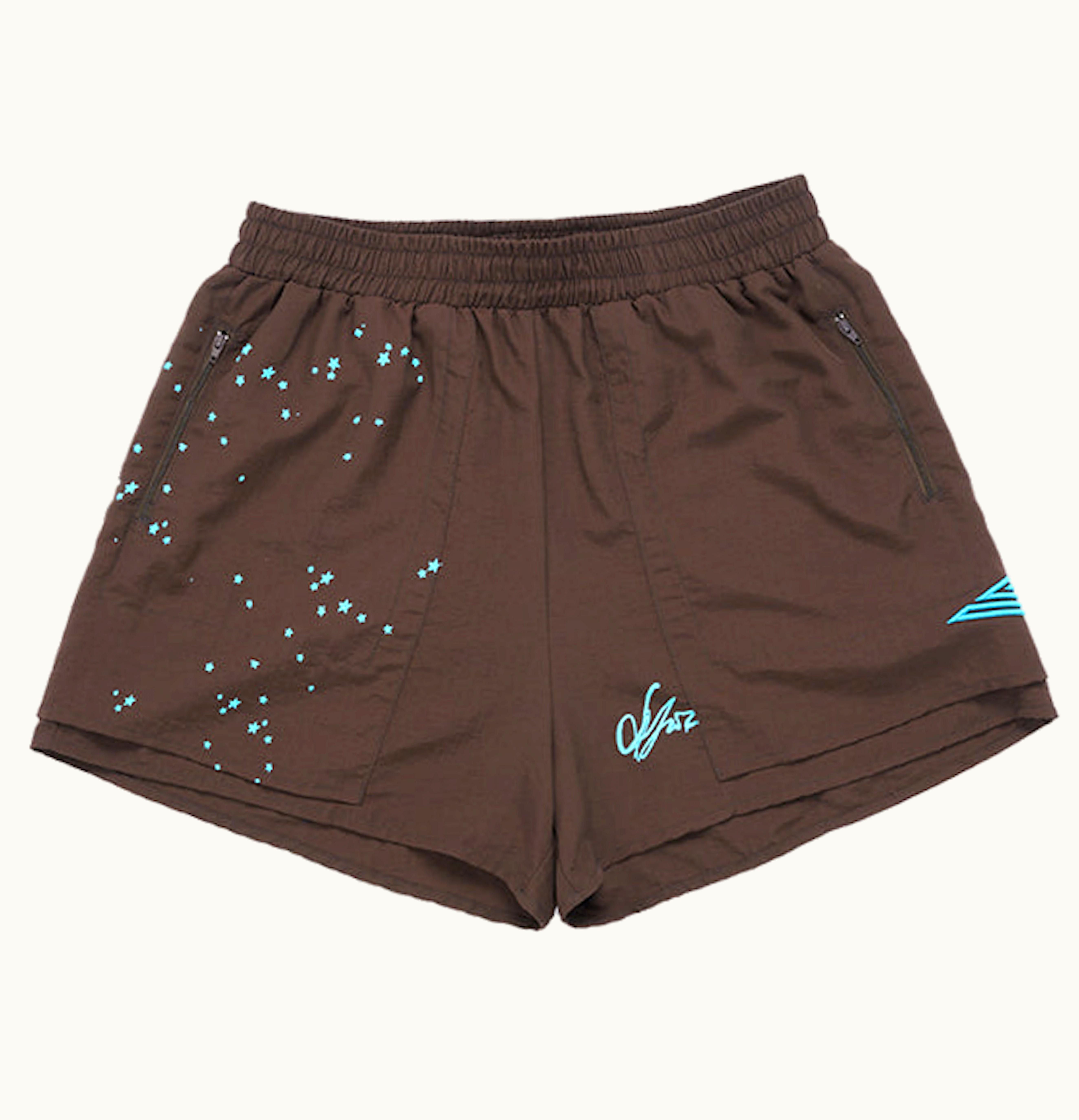 Sp5der Sp5der Double Layer Shorts Chocolate