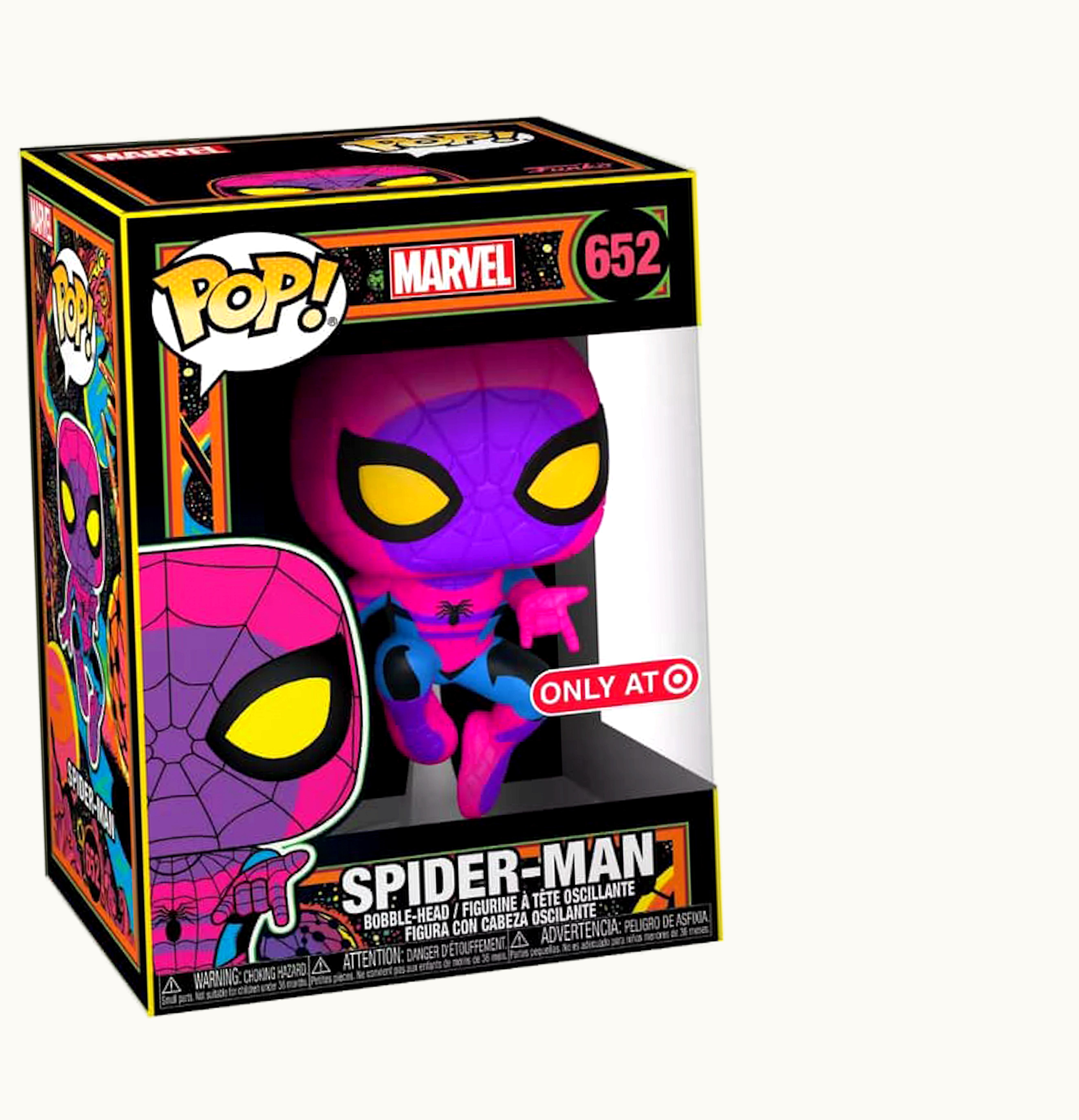 Funko Funko Pop Marvel Spider Man Black Light Target Exclusive Bobble Head 652