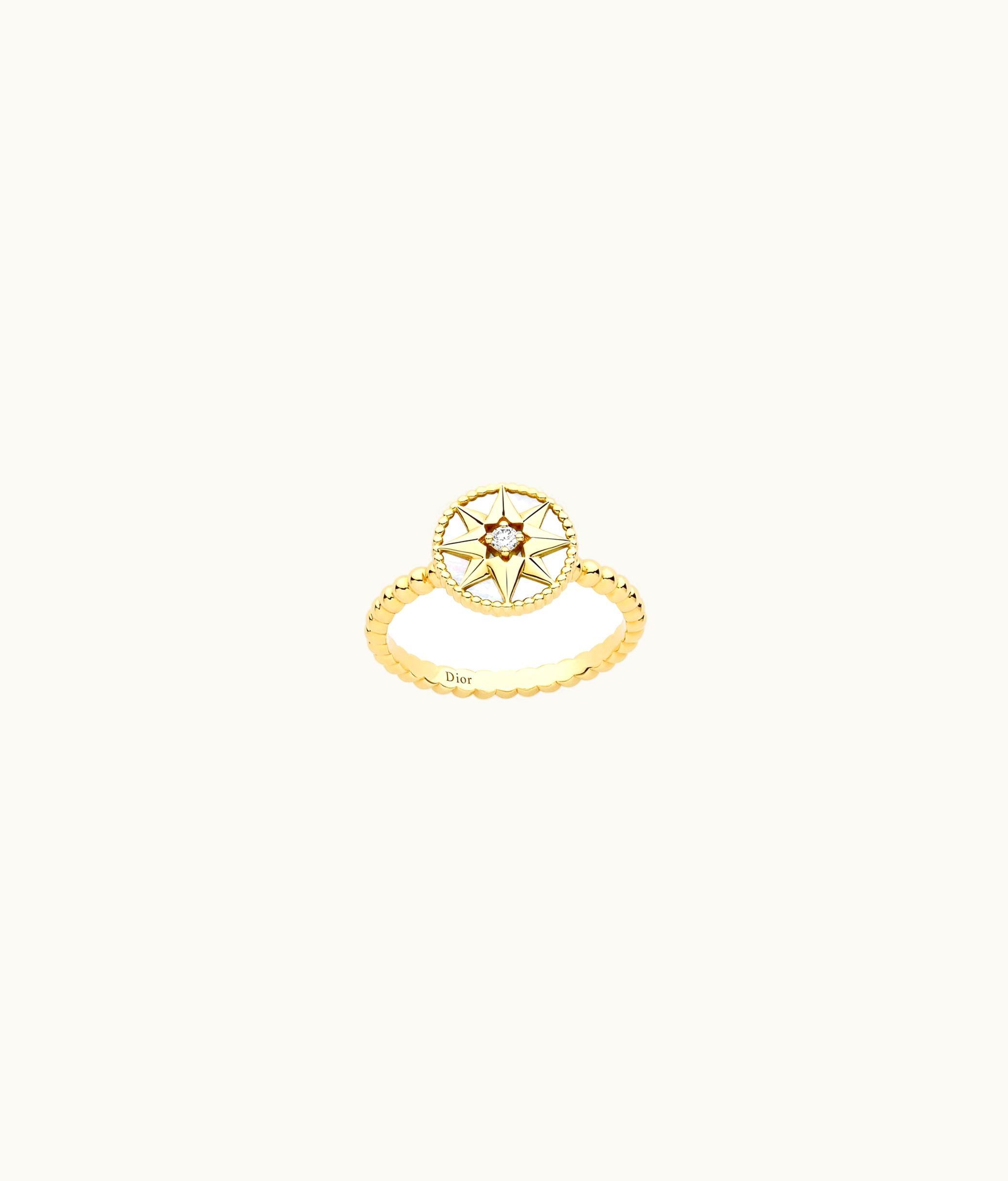 Dior Rose Des Vents Ring - Yellow Gold, Diamond And Mother-of-Pearl