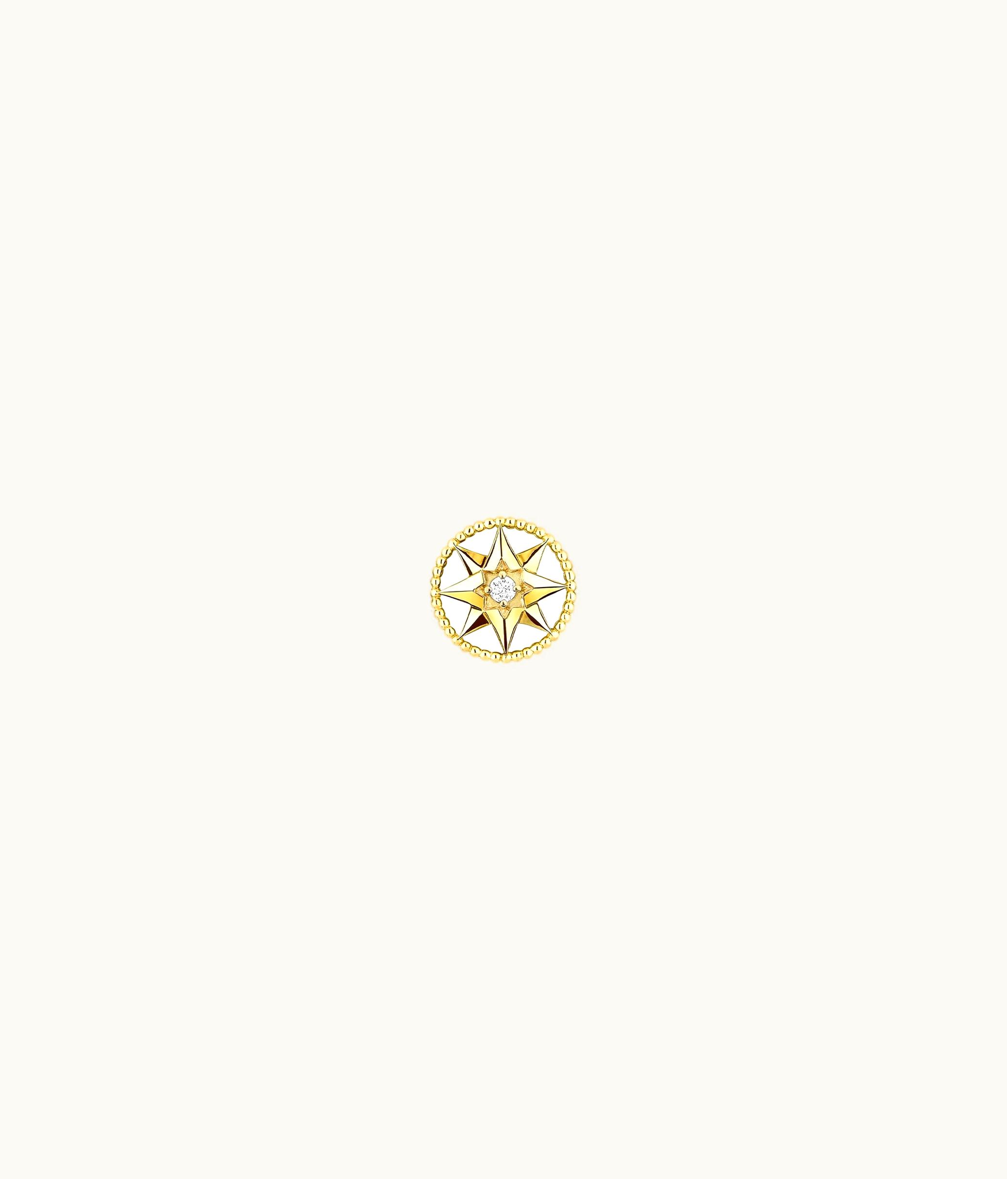 Dior Small Rose Des Vents Earring - Yellow Gold And Diamond