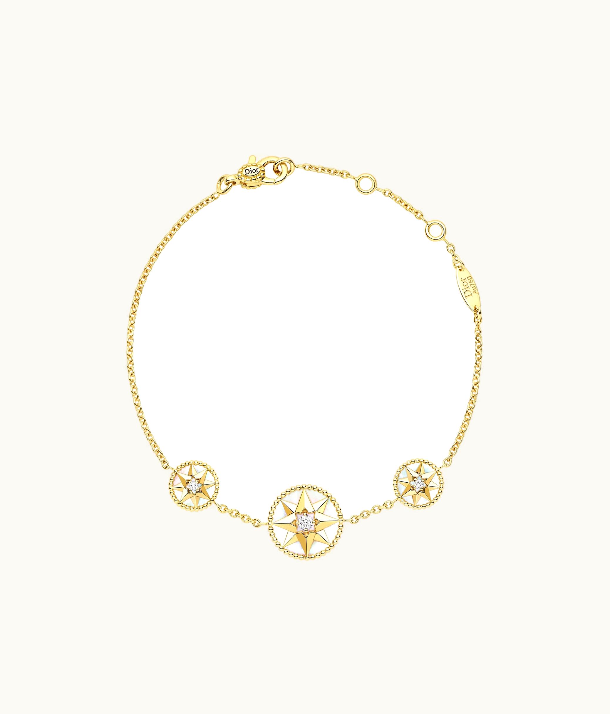 Dior Lucky Star Wind Rose Bracelet - Yellow Gold, Diamonds And Mother-of-Pearl